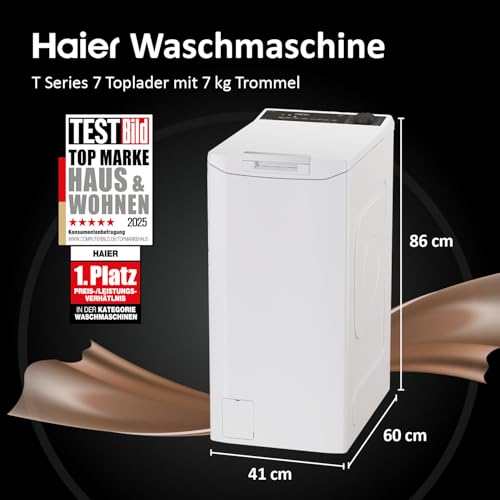 Detalle de Haier Toplader Waschmaschine 7kg THASNQ476TM5-84 – effizient, smart & kompakt