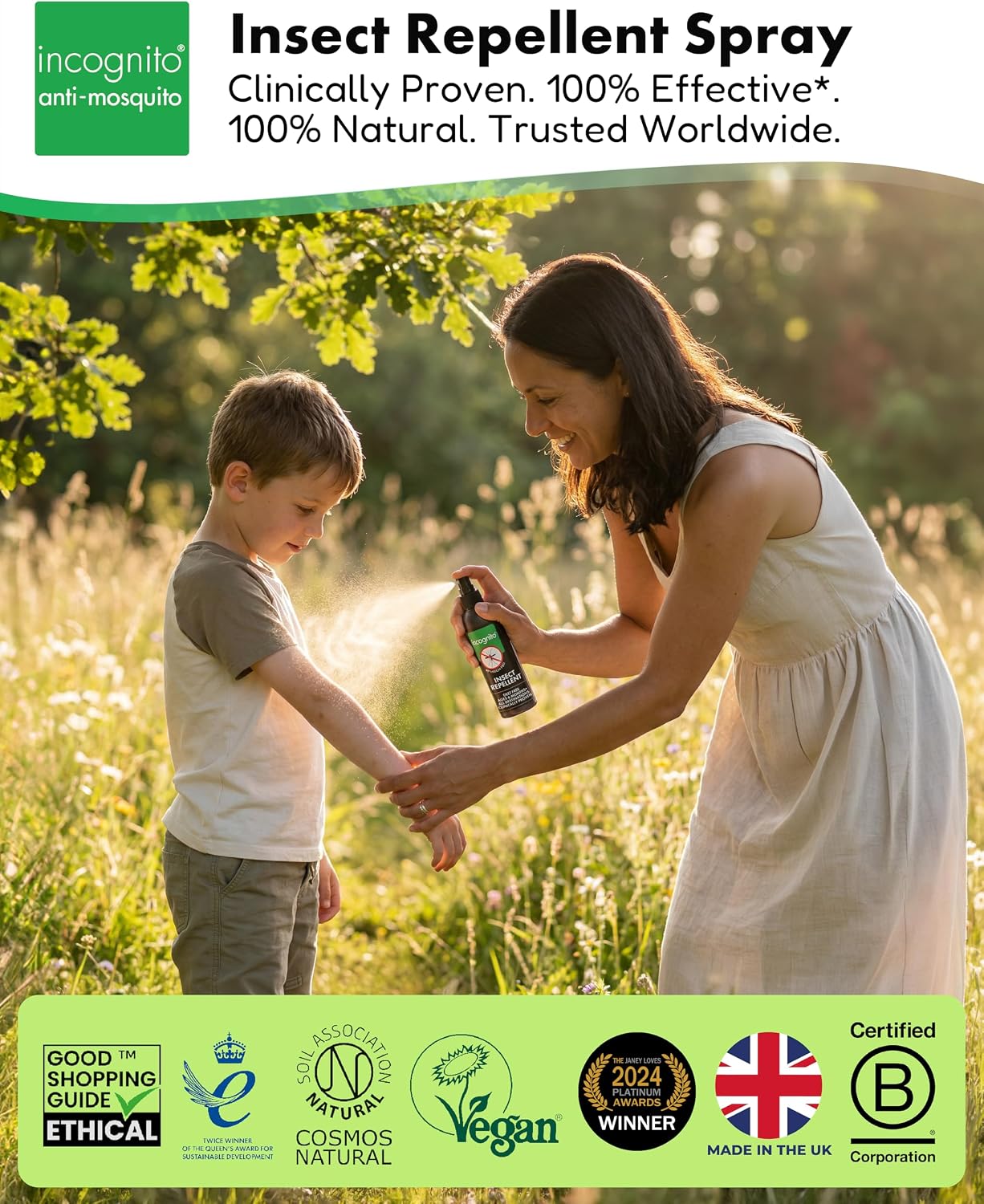 Thumbnail 3 de Incognito Mosquito Repellent Spray Natural DEET Free 100ml