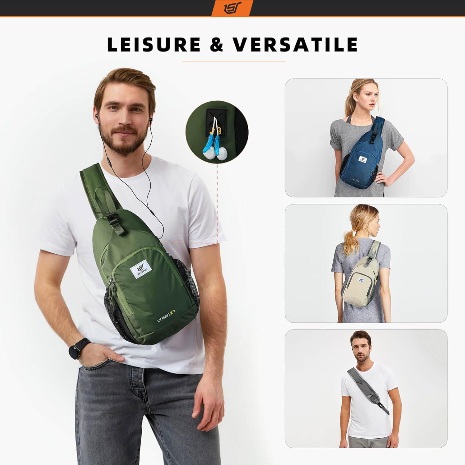 Thumbnail 5 de SKYSPER Sling Bag RFID Crossbody Sling Backpack