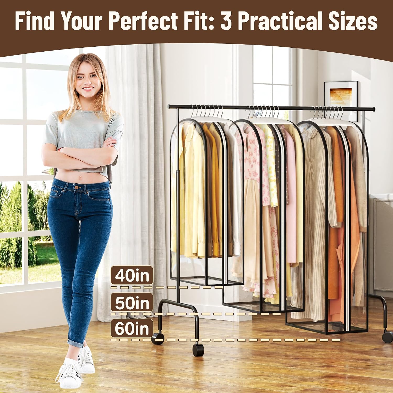 Detalle 2 de Hanging Garment Bags, 40-Inch