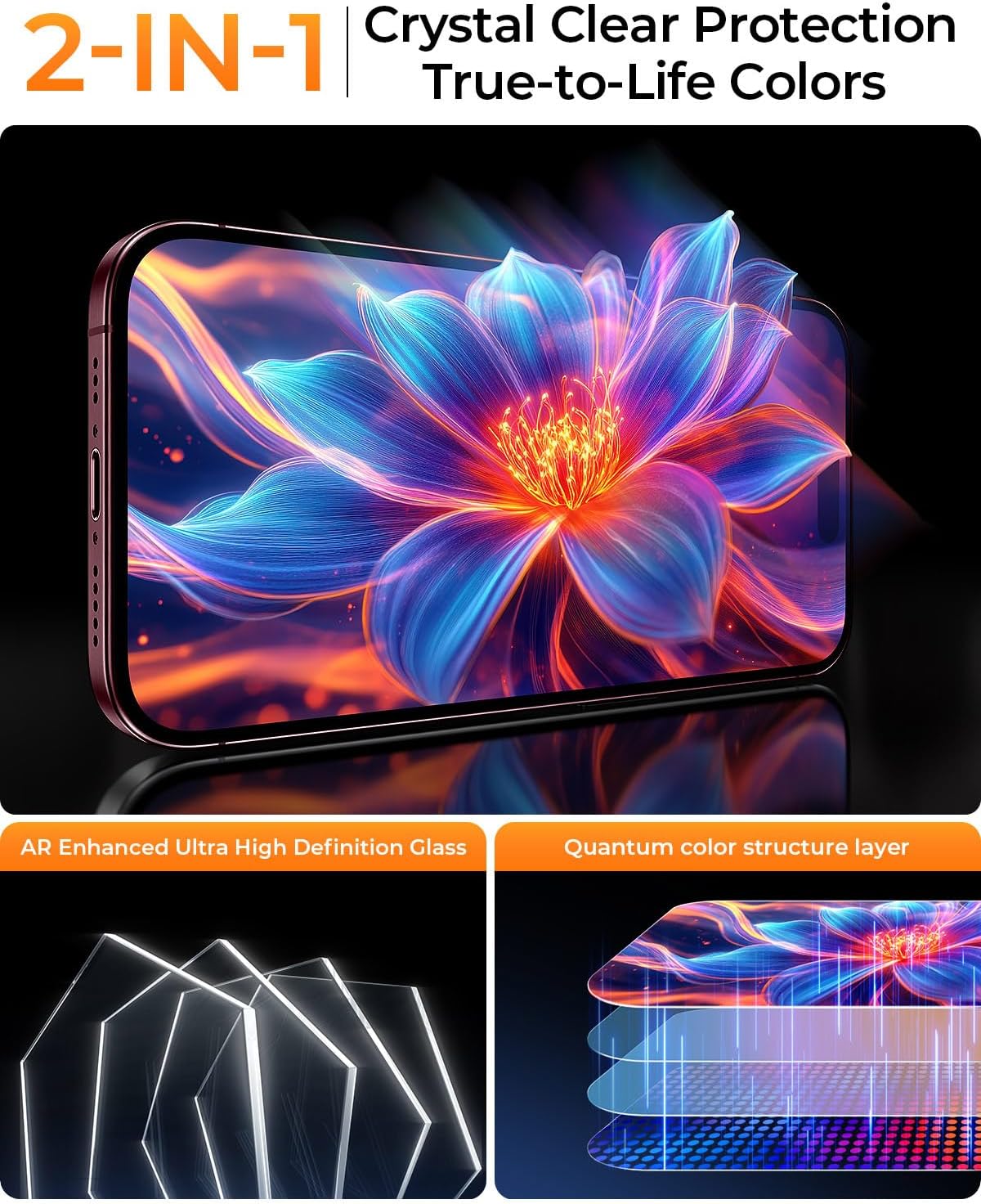 Thumbnail 6 de MRGLAS MR-CTHD-82 iPhone 18 Pro Tempered Glass Screen Protector, 2-Pack