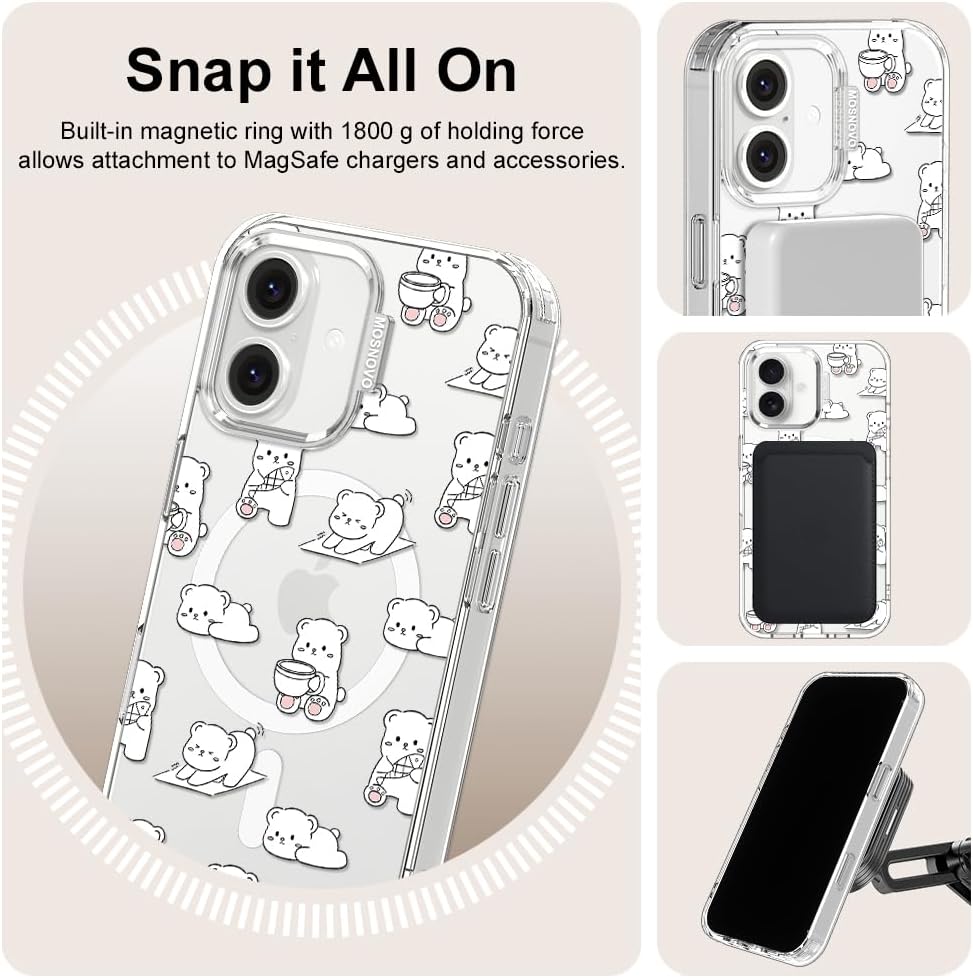 Thumbnail 5 de MOSNOVO iPhone 16 Plus Case with MagSafe | Cozy Bear Days Design