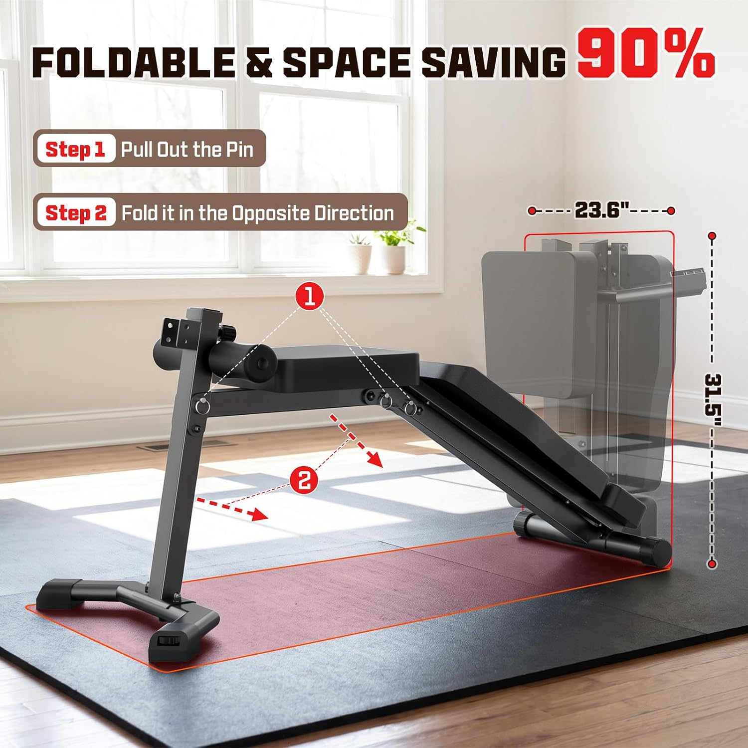 Thumbnail 6 de OPPSDECOR Adjustable Weight Bench with Leg Extension and Preacher Curl Pad