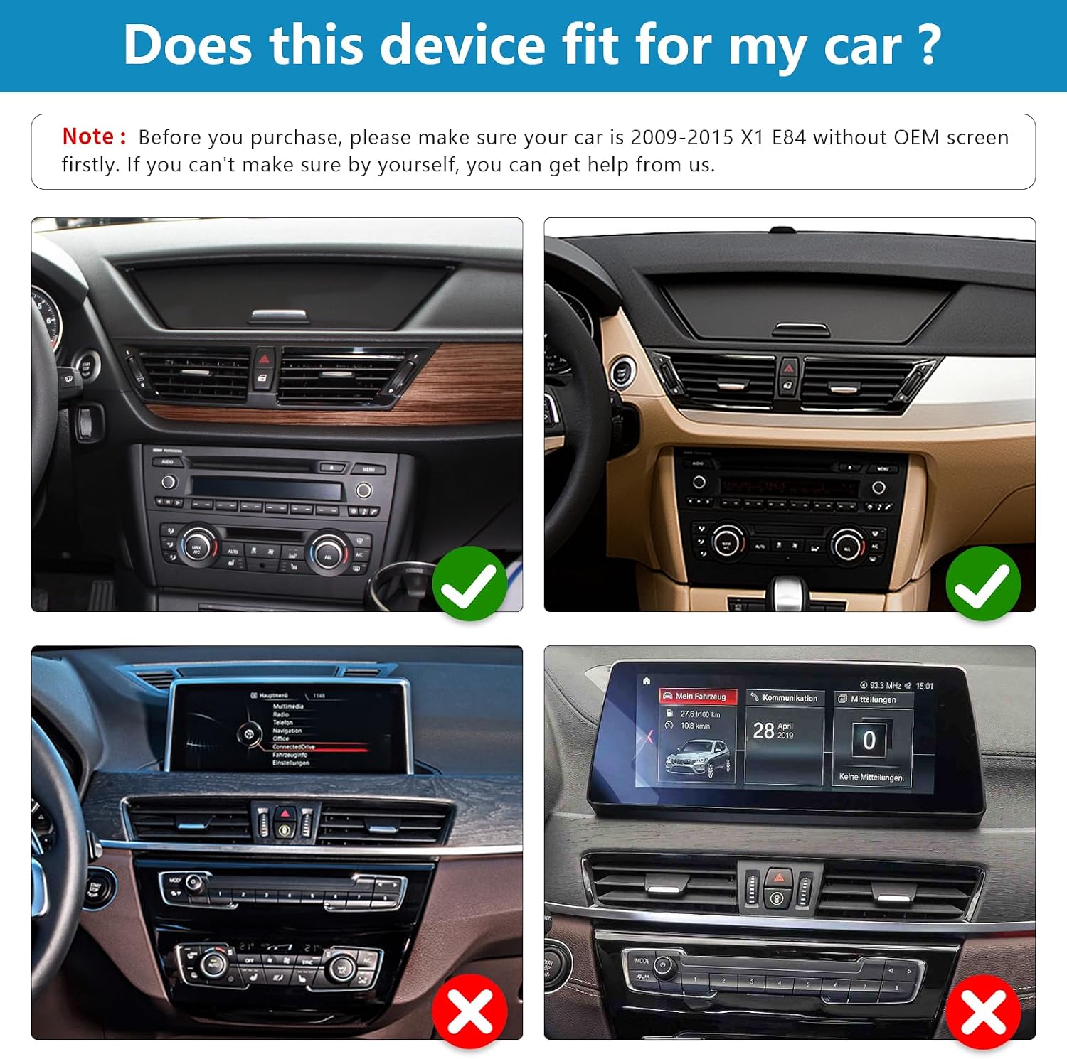Detalle 2 de Ninetom 10,25 pollici autoradio touch con Wireless CarPlay e Android Auto per BMW X1 Serie E84 (2009-2015), MirrorLink