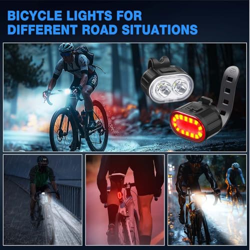 Thumbnail 6 de Blendura Luces de Bicicleta Delantera y Trasera con 4+6 Modos, USB Recargable e IPX4