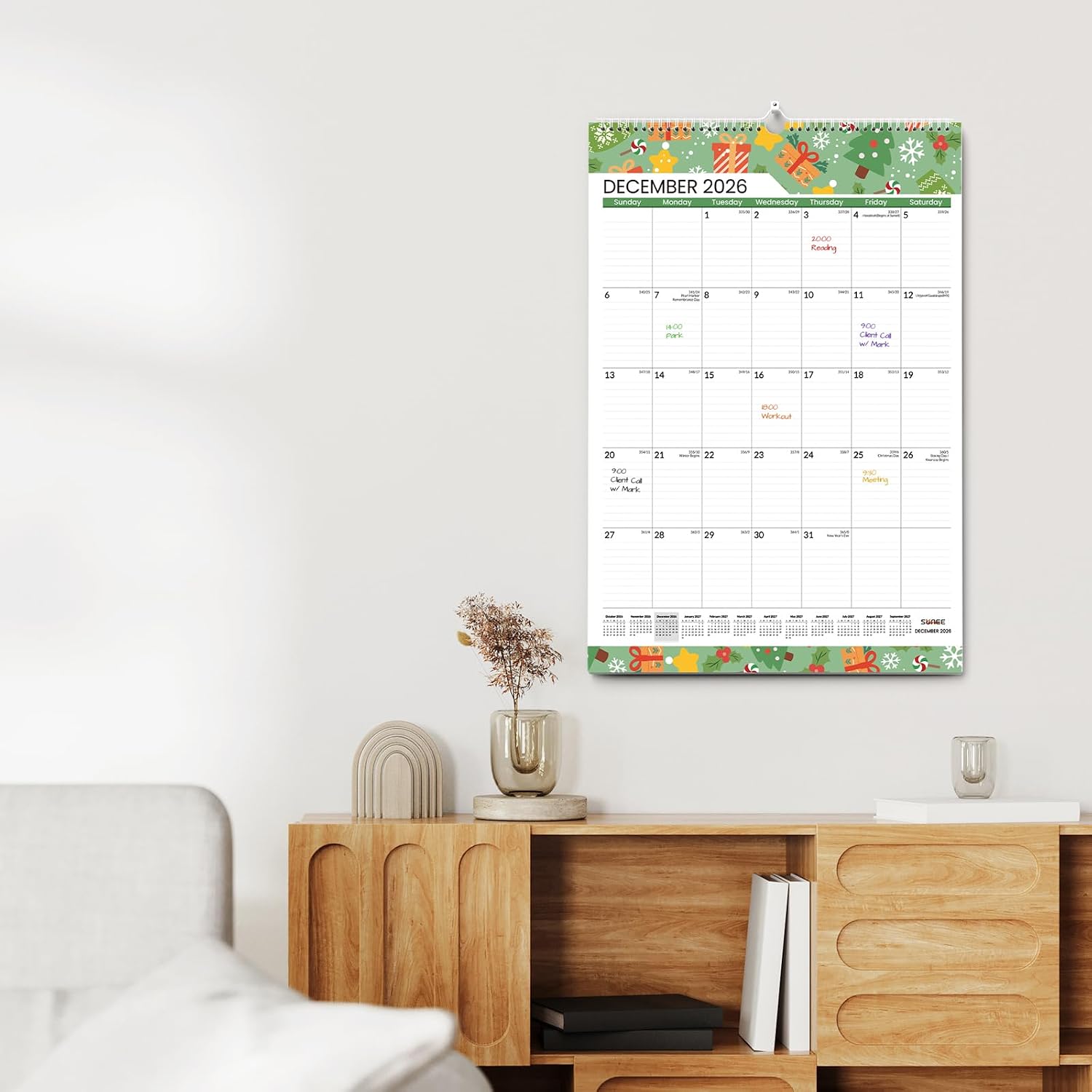 Thumbnail 6 de SUNEE 2026-2027 Wall Calendar, 18-Month Vertical Planner, 22.75 x 15.5 Inches
