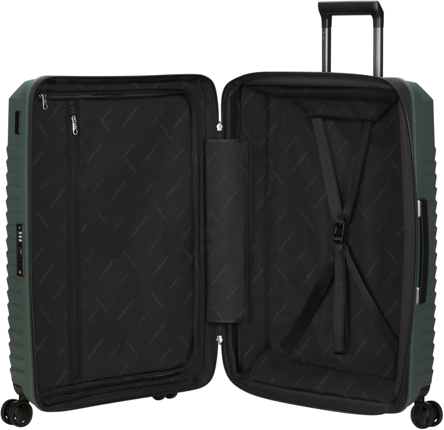 Detalle de Samsonite Intuo Spinner L – Erweiterbarer Koffer 75 cm in Olive Green