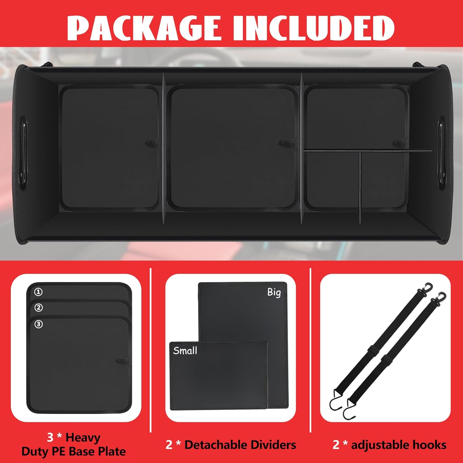 Detalle 2 de Snuopfy Car Trunk Organizer 95 L