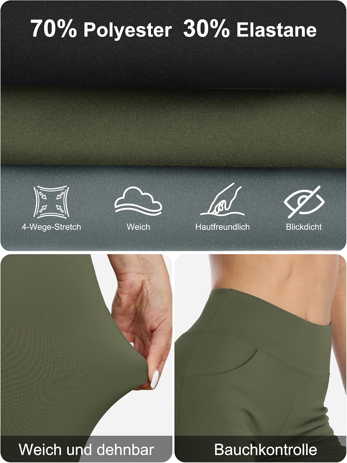 Detalle de MOVE BEYOND Pantalon & pantacourt de yoga bootcut à 4 poches pour femmes