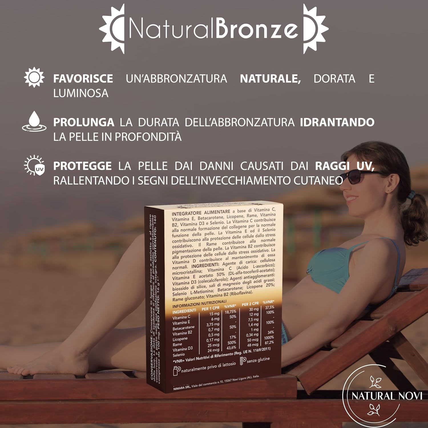 Detalle 2 de NaturalBronze Integratore Abbronzatura – 160 compresse