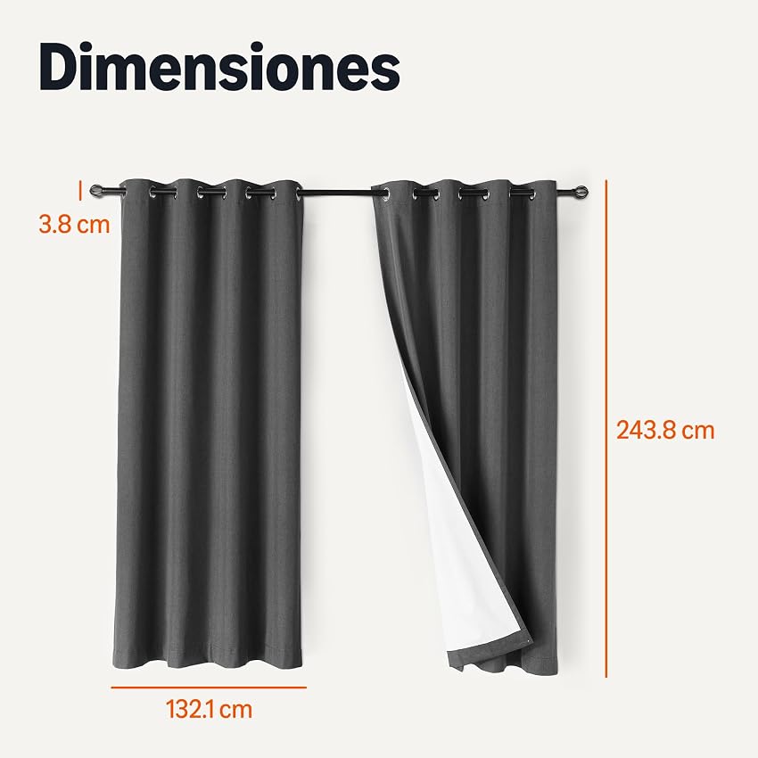 Thumbnail 4 de Amazon Basics Cortinas 100% Opacas 132 x 244 cm 🏡