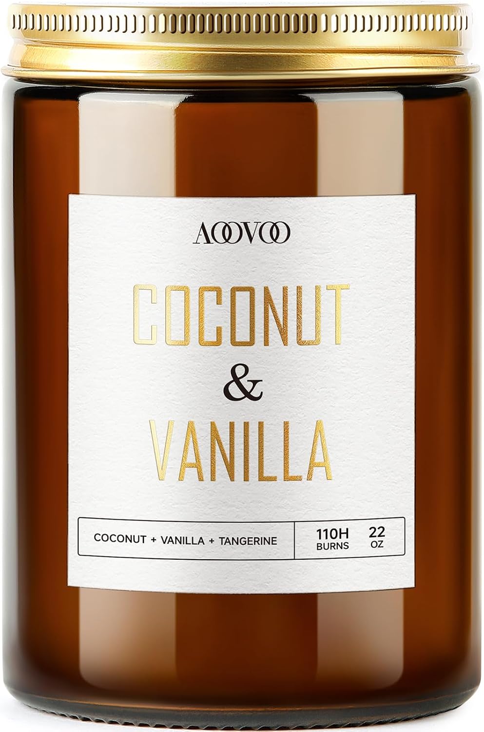 Detalle de AOOVOO Vanilla Coconut Candle - 22oz Large Soy Aromatherapy Candle