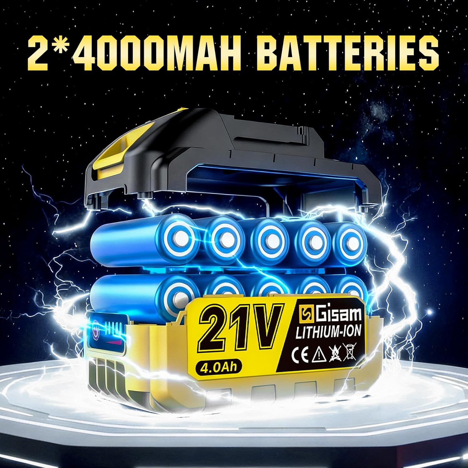 Thumbnail 3 de Akku-Laubbläser mit bürstenlosem Motor, 2× 4,0 Ah Akkus, 800 m³/h und 3 Düsen