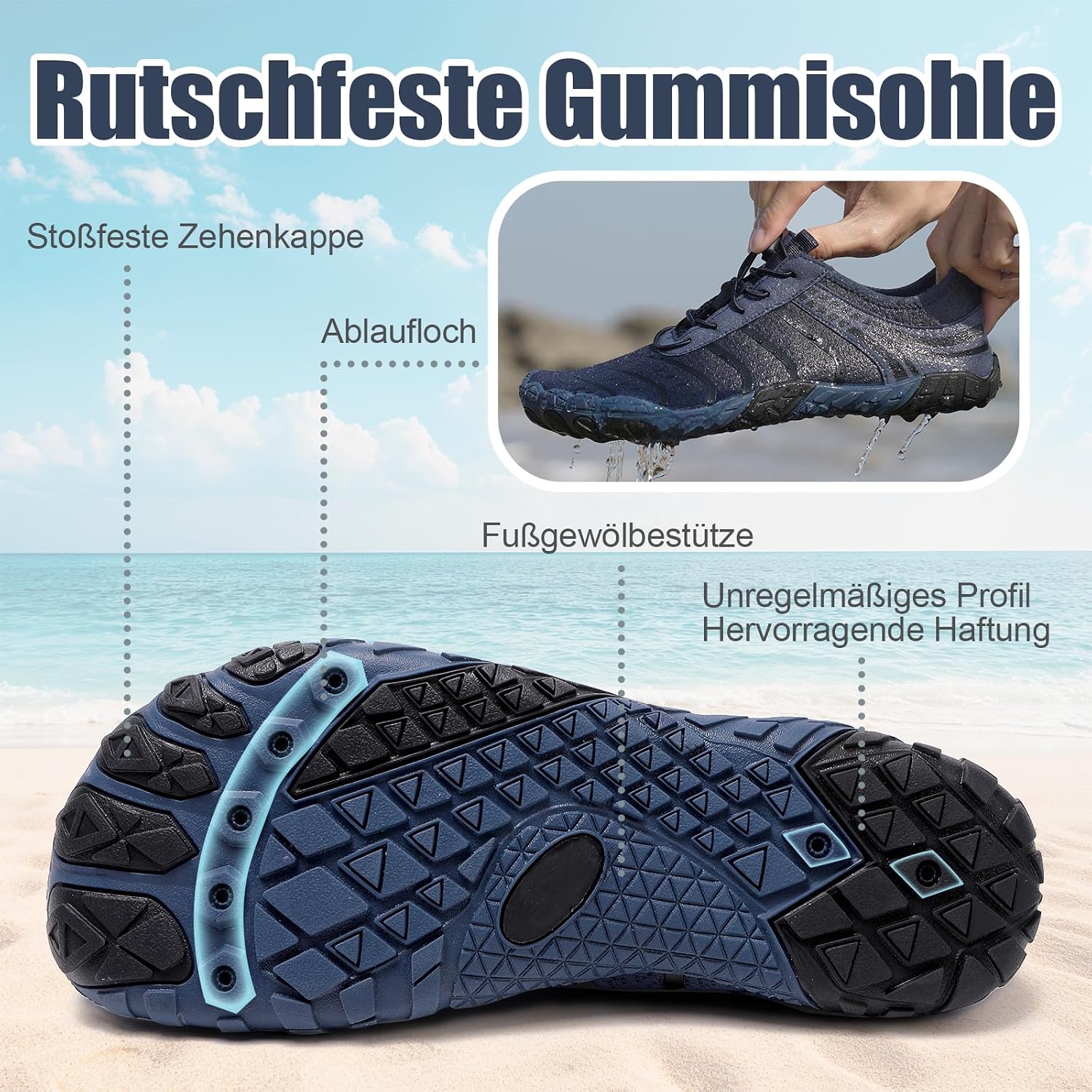 Detalle 2 de Barefoot Shoes Quick Dry Aqua Shoes: Lightweight Water Shoes for Summer Adventures