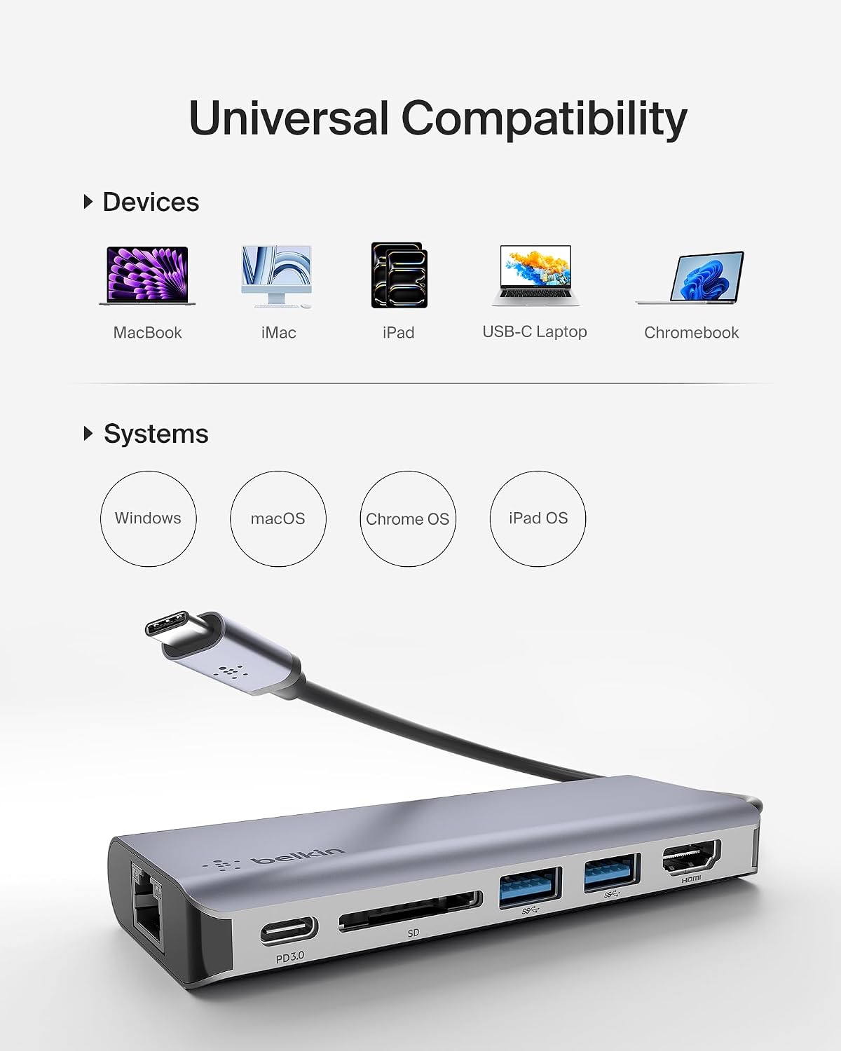 Thumbnail 6 de Belkin USB C Hub 6-in-1 for laptops