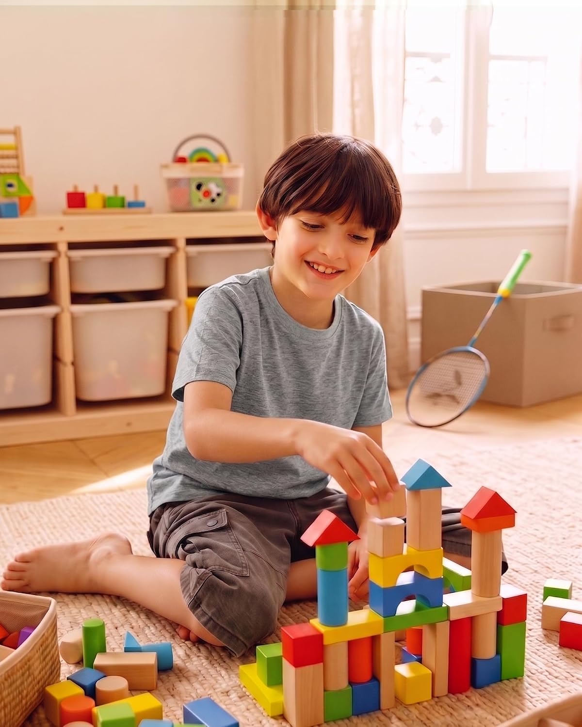 Detalle de LAPASA Kinder T-Shirt 100% Baumwolle – 4er Pack Unisex, 3–13 Jahre (K01)