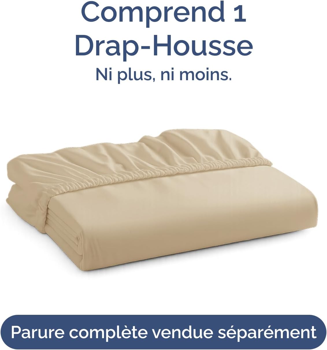 Thumbnail 3 de Drap Housse 120x200 cm avec bonnet 40 cm extra profond en microfibre brossée — Beige