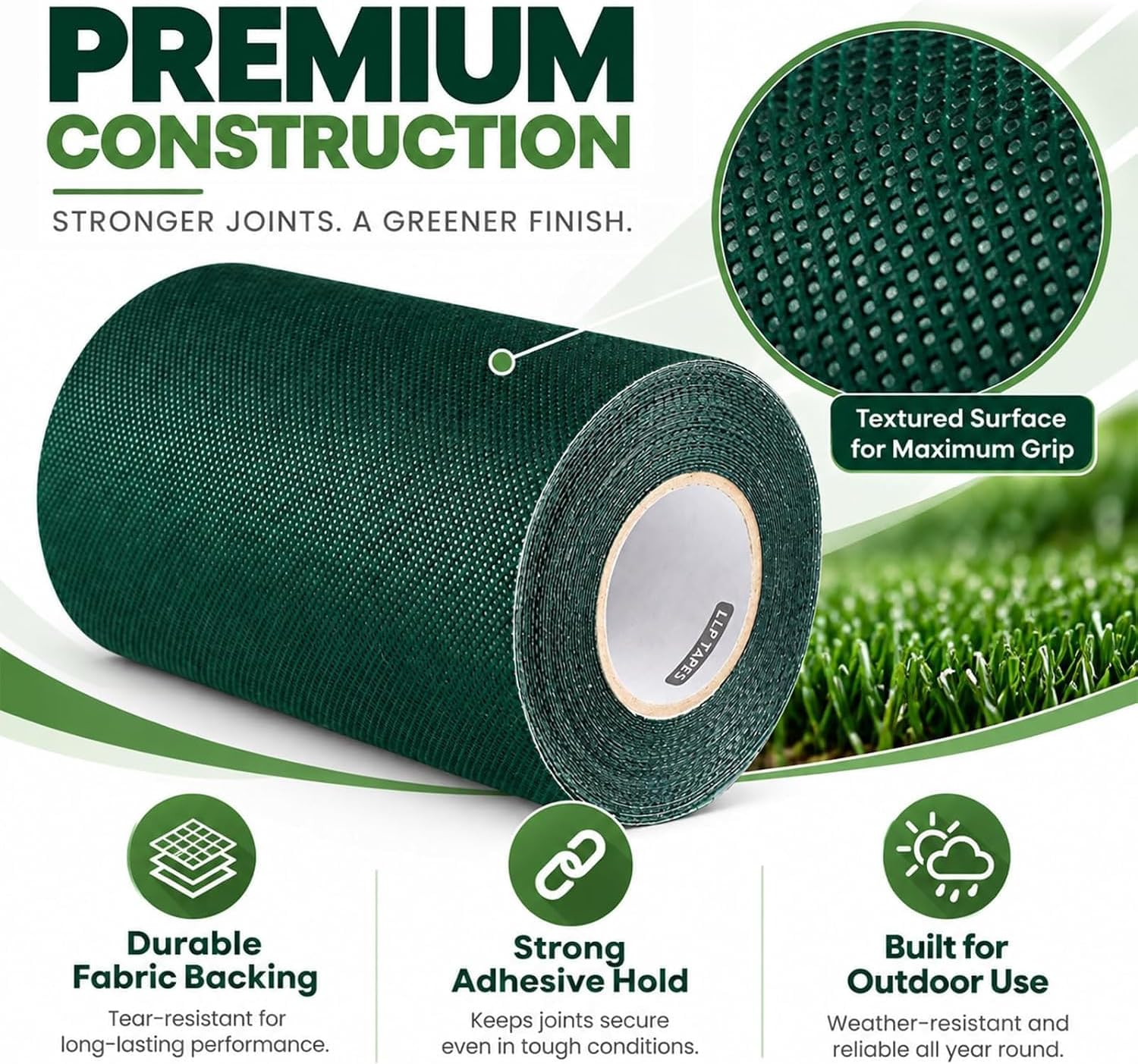 Detalle 1 de LLPT AG640 Artificial Grass Seam Tape, 6" x 40 Feet, Butyl Adhesive