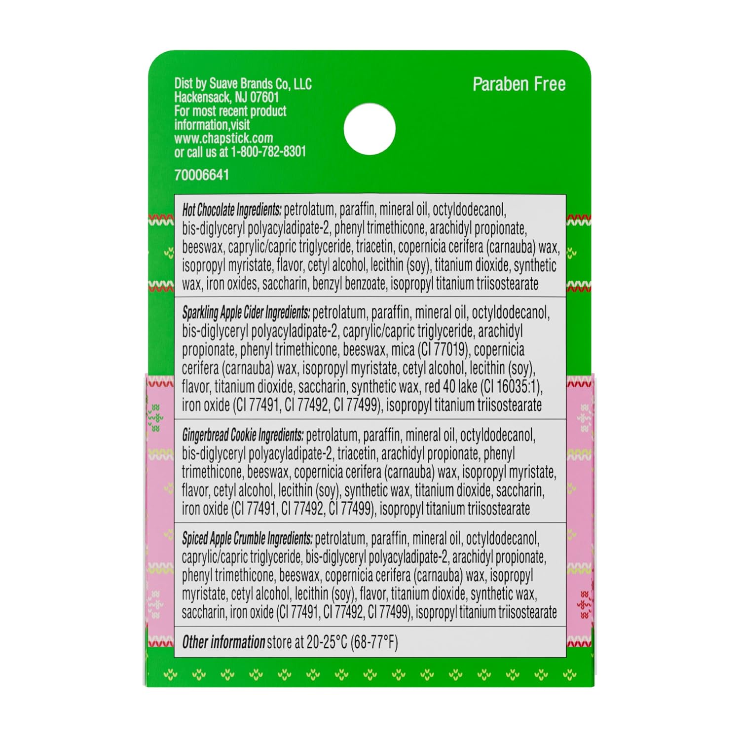 Detalle 2 de ChapStick Cozy Comforts Holiday Lip Balm Set, 6 Flavors, 0.15 oz Each
