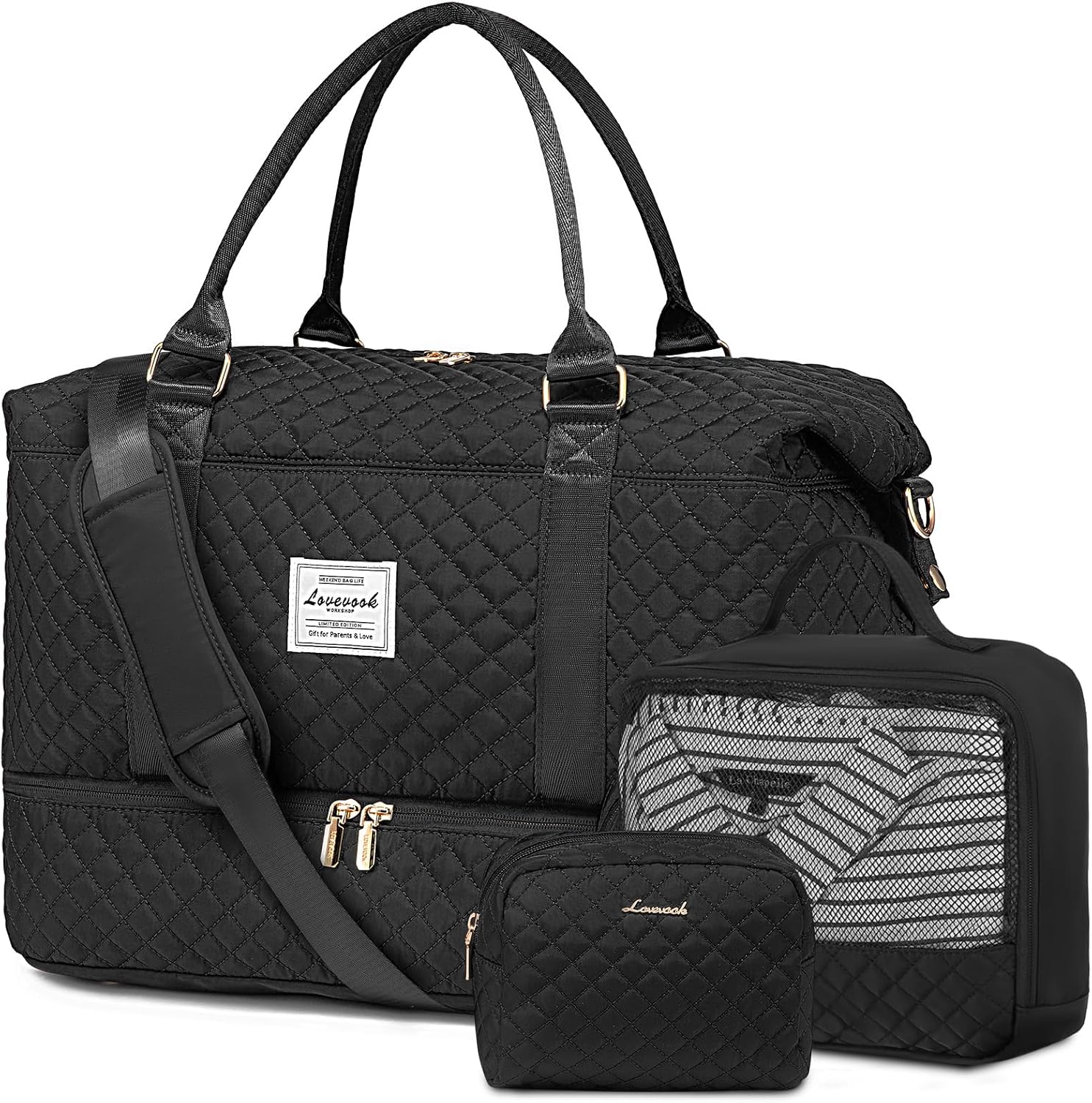 Thumbnail 1 de LOVEVOOK Borsone da Viaggio Donna con Organizer e Compartimenti Separati - 53x24x38 cm, Nylon Resistente