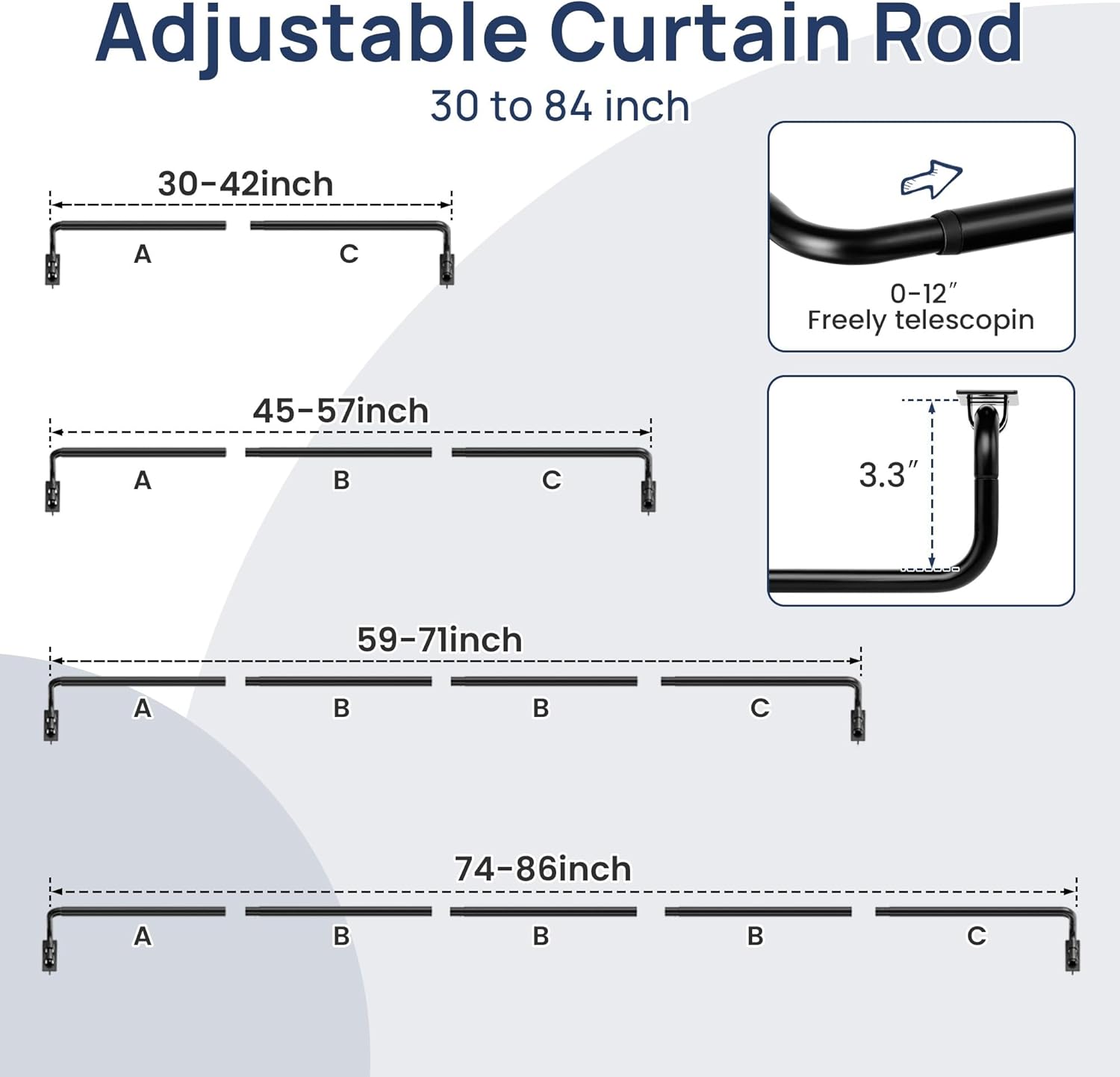 Thumbnail 4 de ENJOYBASICS Blackout Curtain Rod 30–86 in