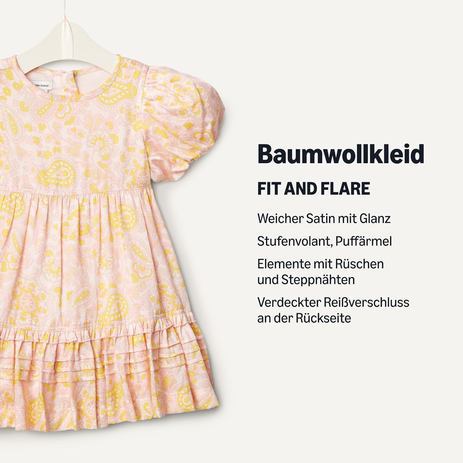 Thumbnail 2 de Amazon Essentials Baby Mädchen Kleid mit Puffärmeln (Baumwollsatin, gefüttert)