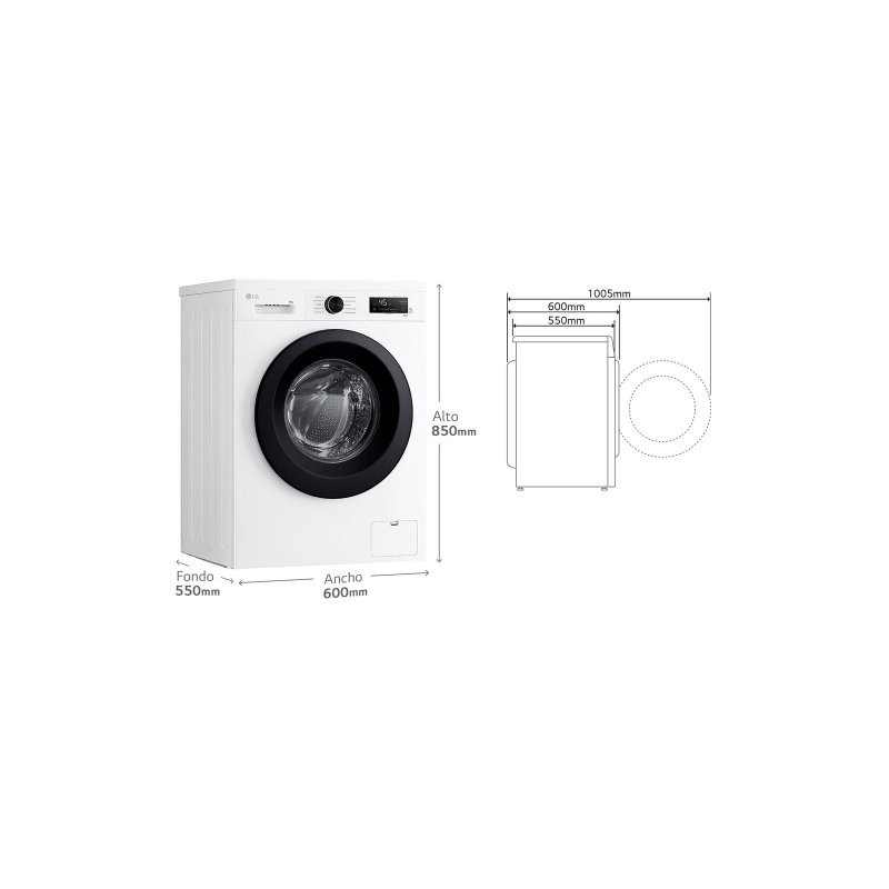 Thumbnail 3 de LG F4X1009NWK Lavadora Carga Frontal 9 kg 🚿 Blanco
