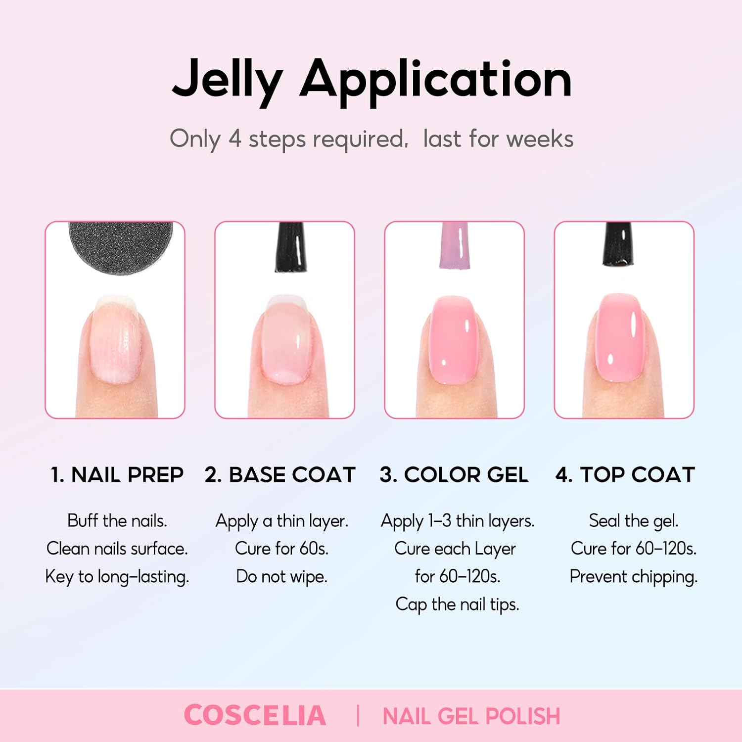 Thumbnail 6 de COSCELIA Fall Jelly Gel Nail Polish Set, 25 Translucent Colors for DIY Nail Art