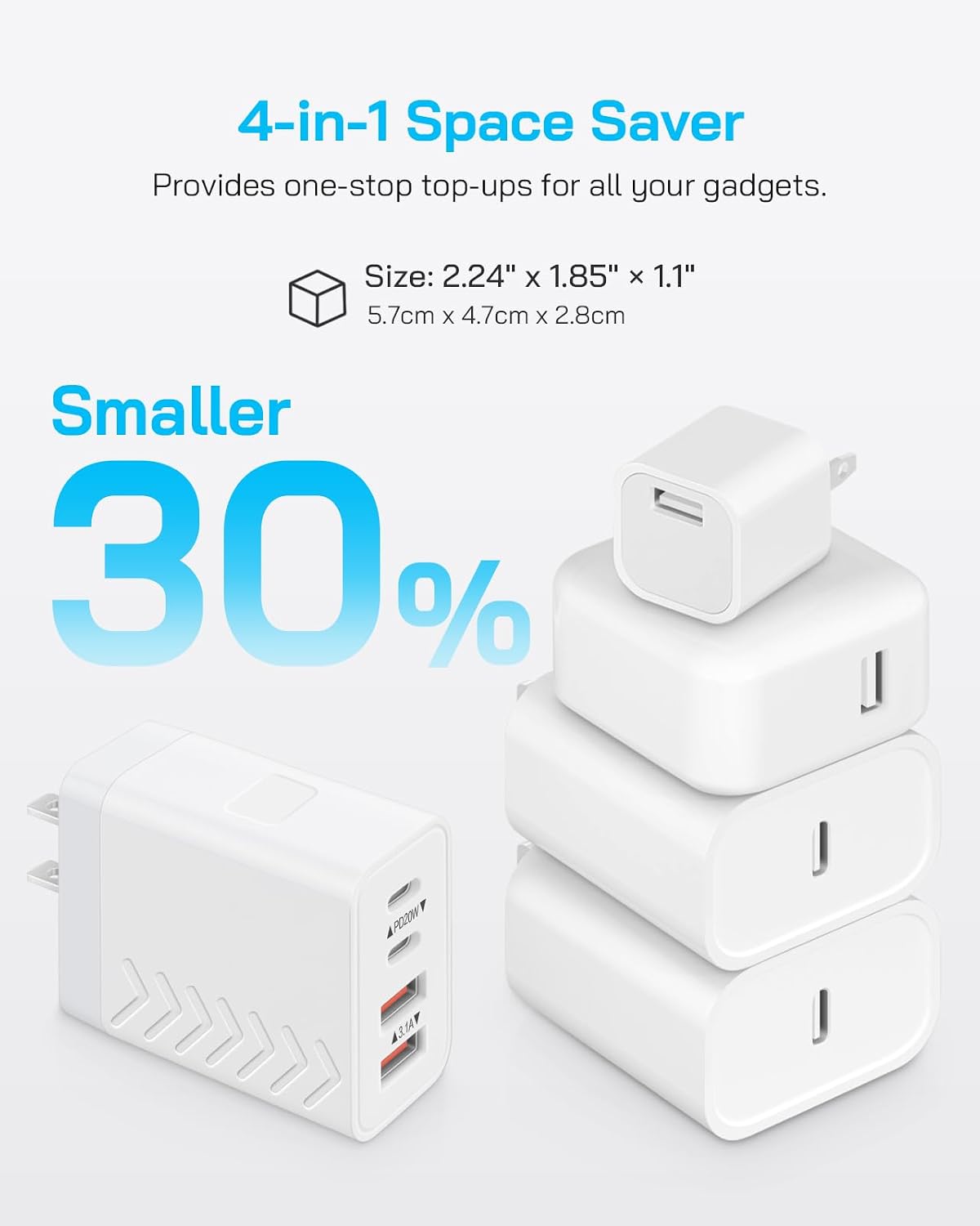 Thumbnail 3 de 40W USB C Charger Block 4-Port Fast Charger