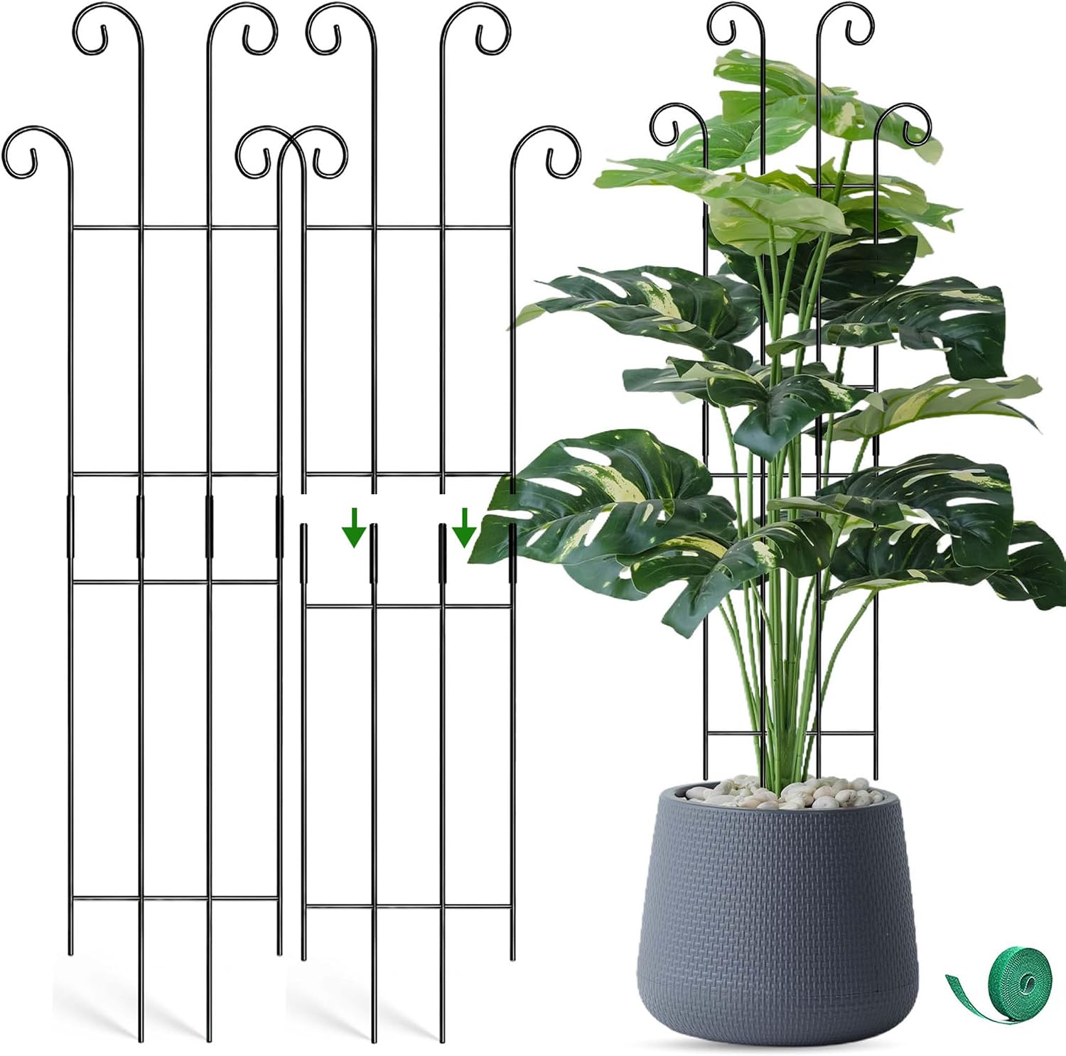 Detalle de Coomin TPJ12001 32.6-Inch Metal Plant Trellis Stakes with Soft Ties
