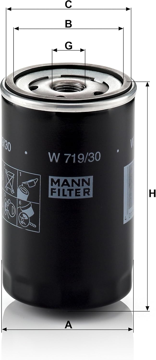 Detalle de MANN-FILTER W 719/30 Filtro olio per auto
