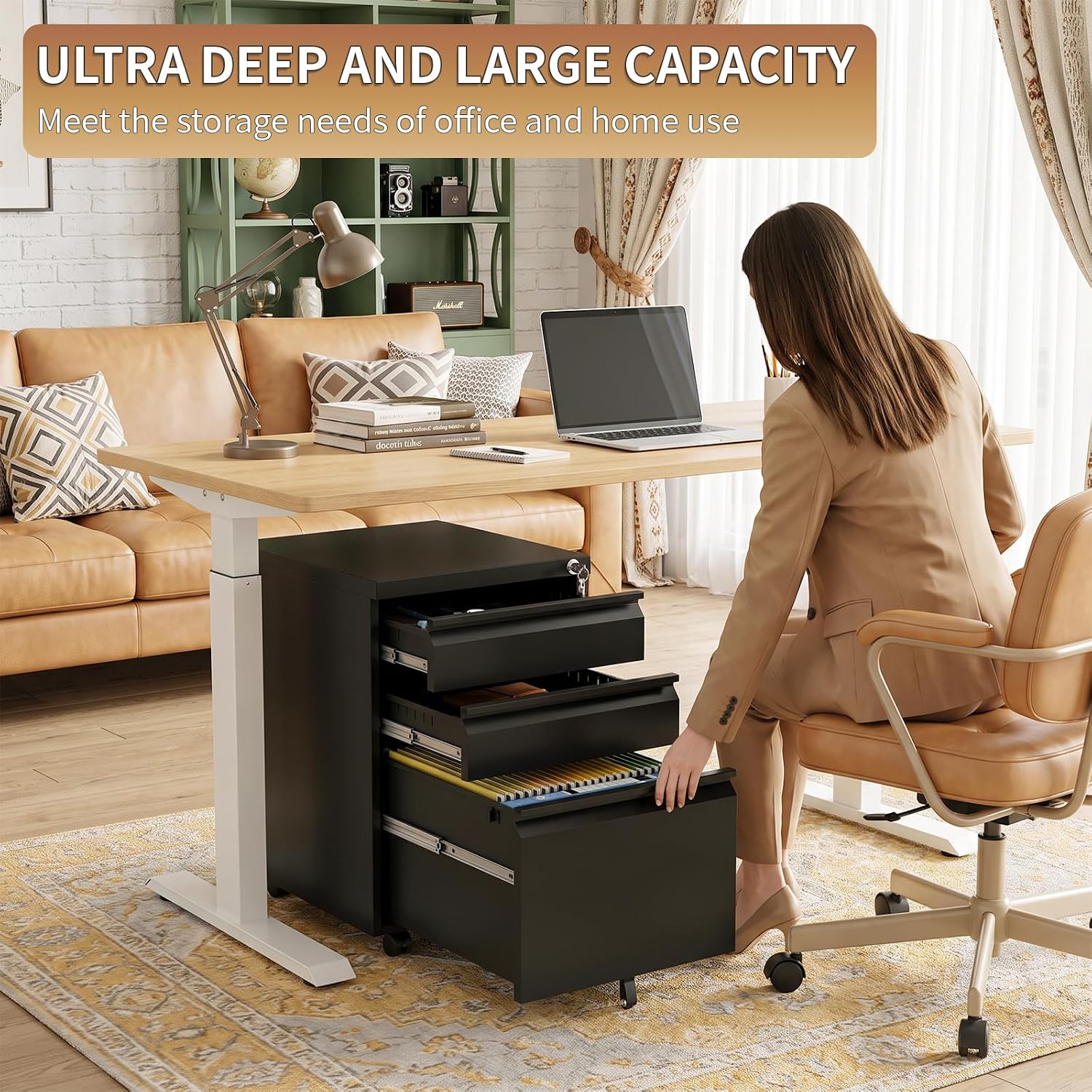 Thumbnail 2 de CHRONOGRAIN 3-Drawer File Cabinet, 23.62-Inch High