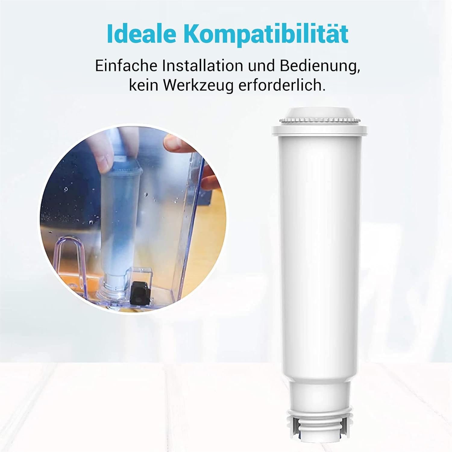 Detalle de AQUACREST Filter-Ersatz für Melitta, Nivona, Krups F088, Bosch & Jura (6 Stück) mit TÜV SÜD Zertifizierung