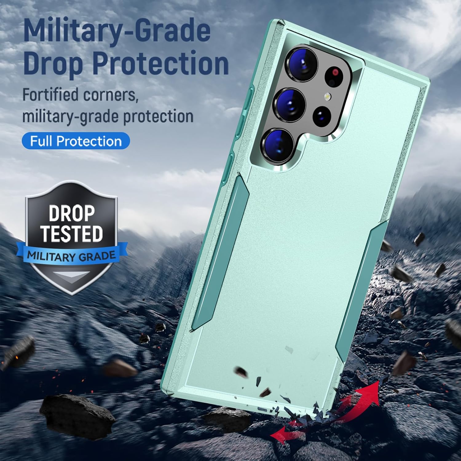 Thumbnail 2 de Samsung Galaxy S23 Ultra Case with Screen Protector – Heavy Duty Double-Layer Protection in Green