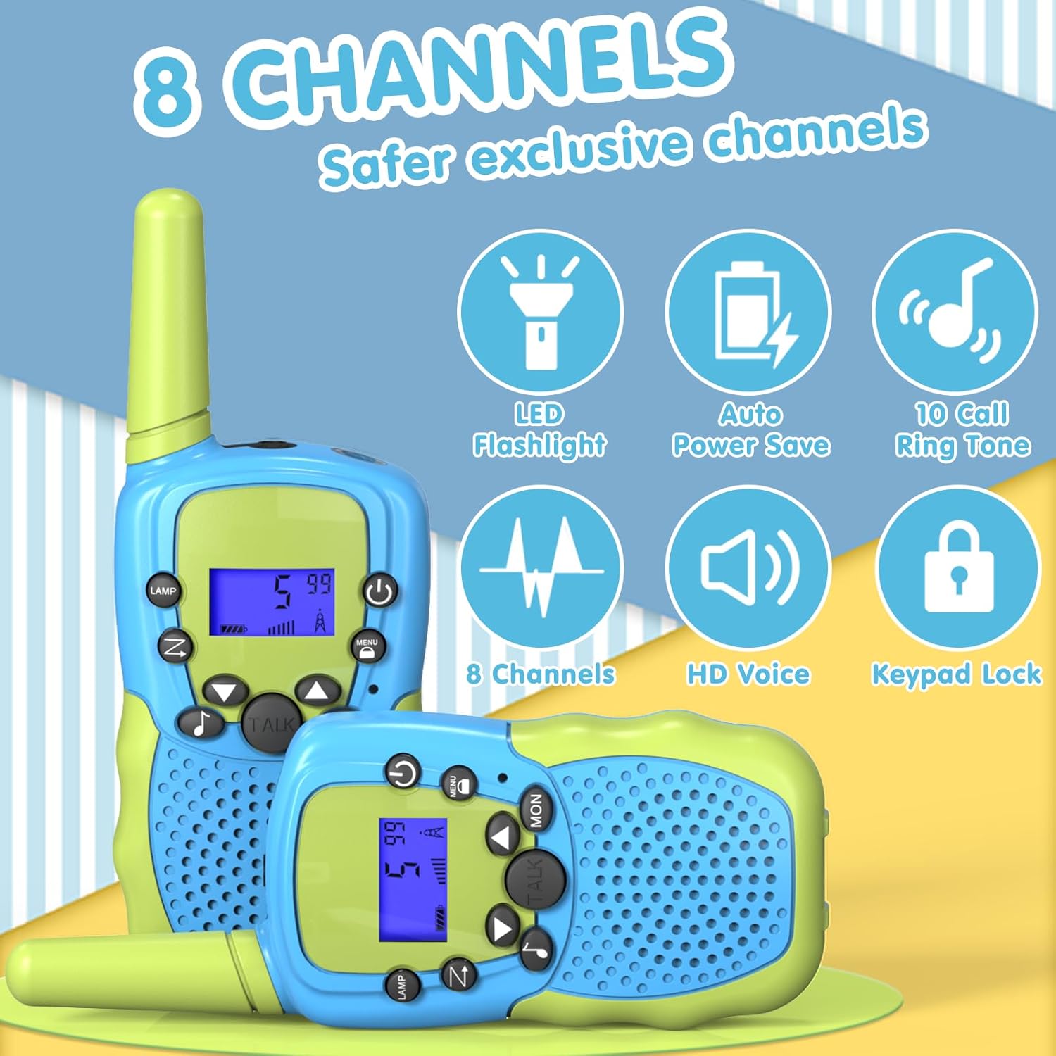 Detalle de Kearui Walkie Talkies für Kinder 8 Kanäle
