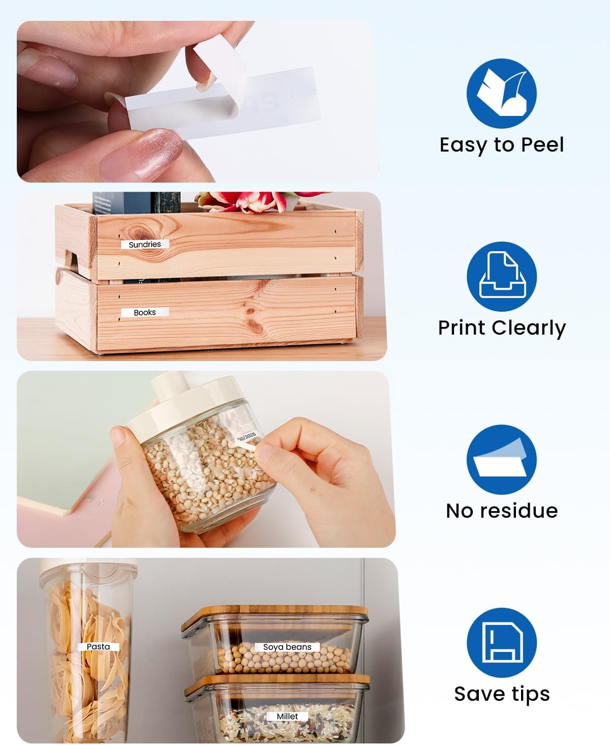 Thumbnail 6 de Upwinning Tze-N201 3,5 mm Beschriftungsbänder – 3er‑Set für Brother P‑Touch H100R, H105, H100LB, D210, E110, E300