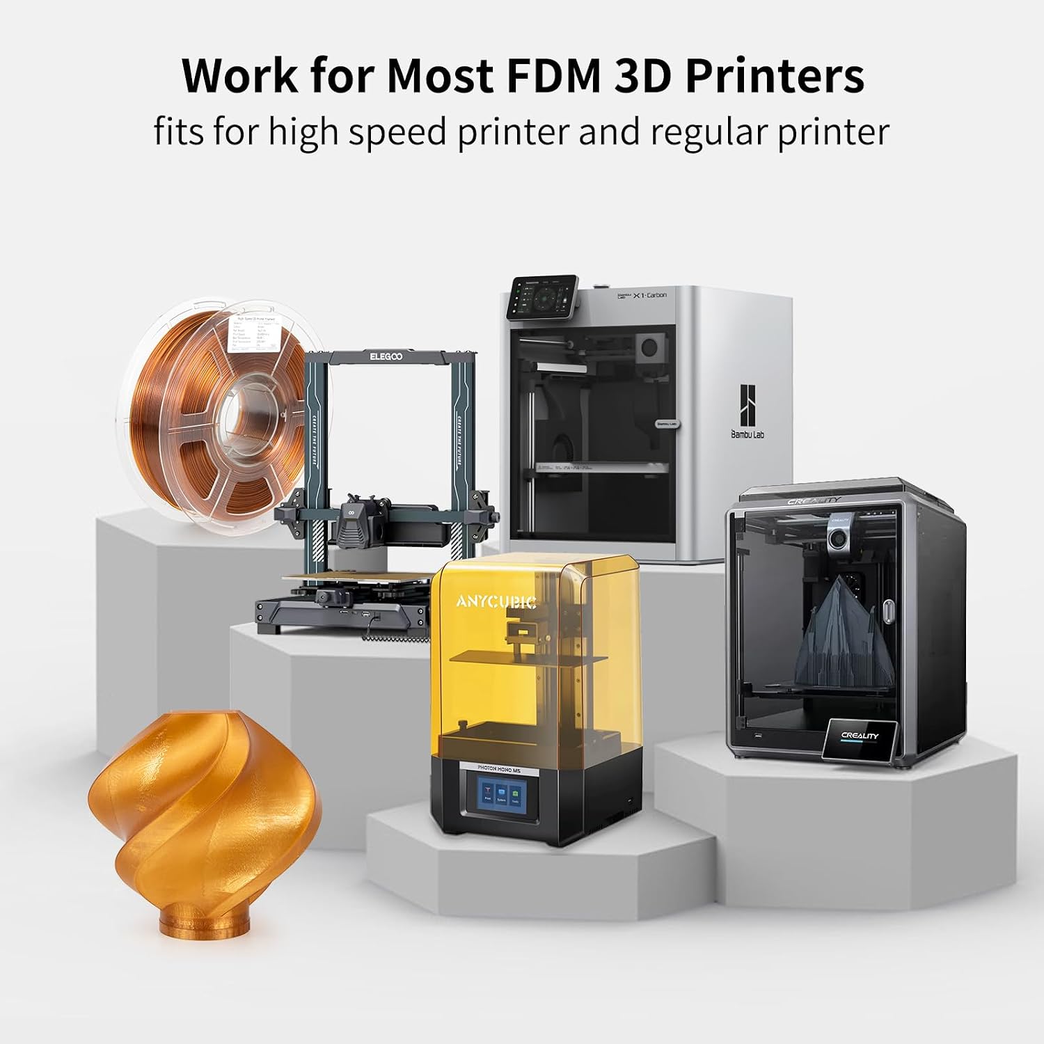 Detalle de IEMAI PETG Filament 1.75mm Transparent Bernstein – 1 kg, hohe Genauigkeit und Lichtdurchlässigkeit