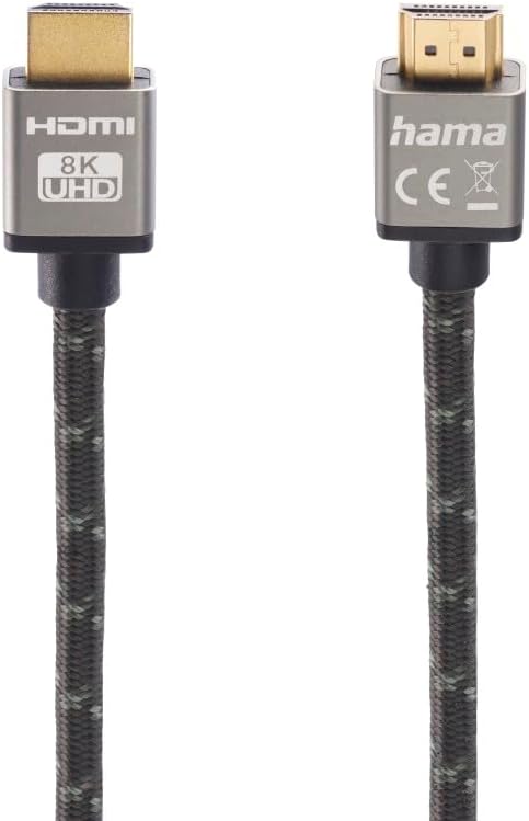 Thumbnail 6 de Hama câble HDMI ultra haute vitesse certifié (mâle-mâle) gris/noir, 2 m, 8K@60 Hz et 4K@120 Hz