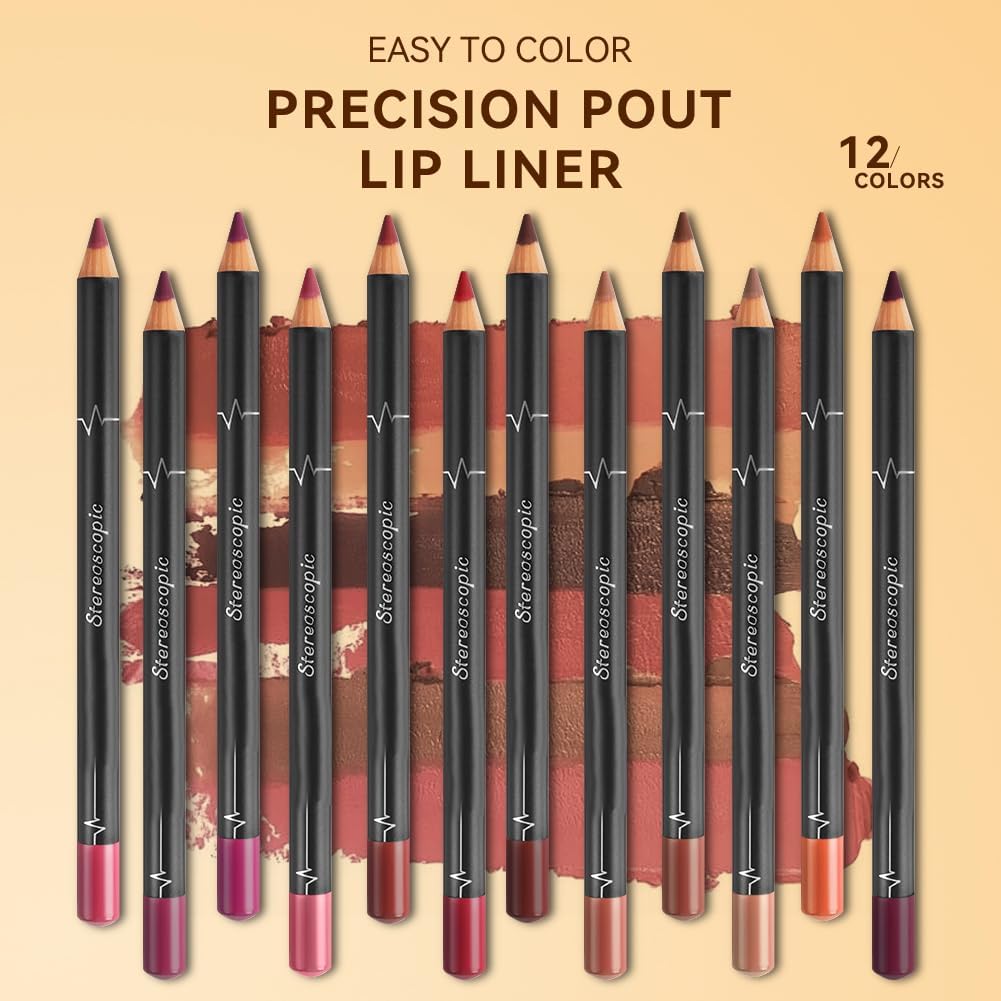 Detalle de LOPHE Matita Labbra 12 Colori Set di Lip Liner: definizione precisa, lunga tenuta e versatilità