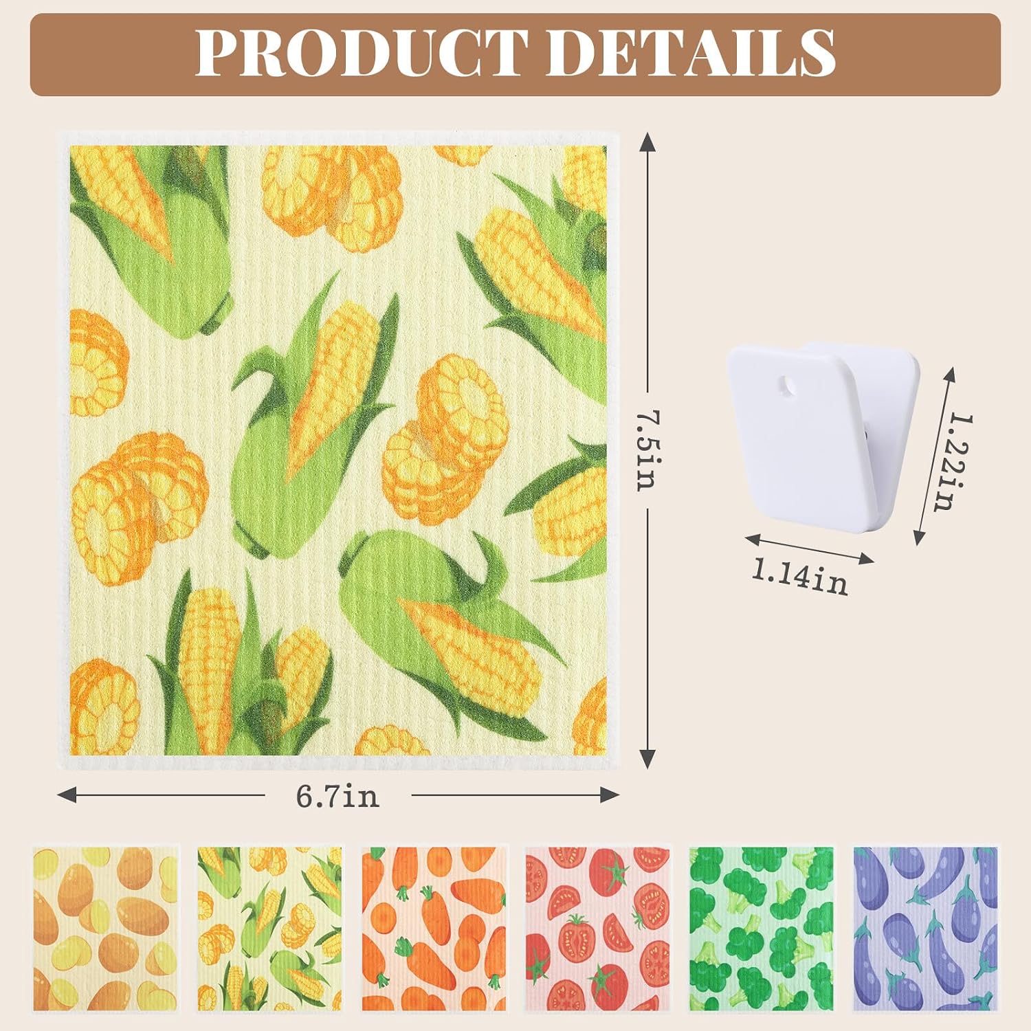 Thumbnail 1 de Homaxy Swedish Dishcloths, 8-Pack