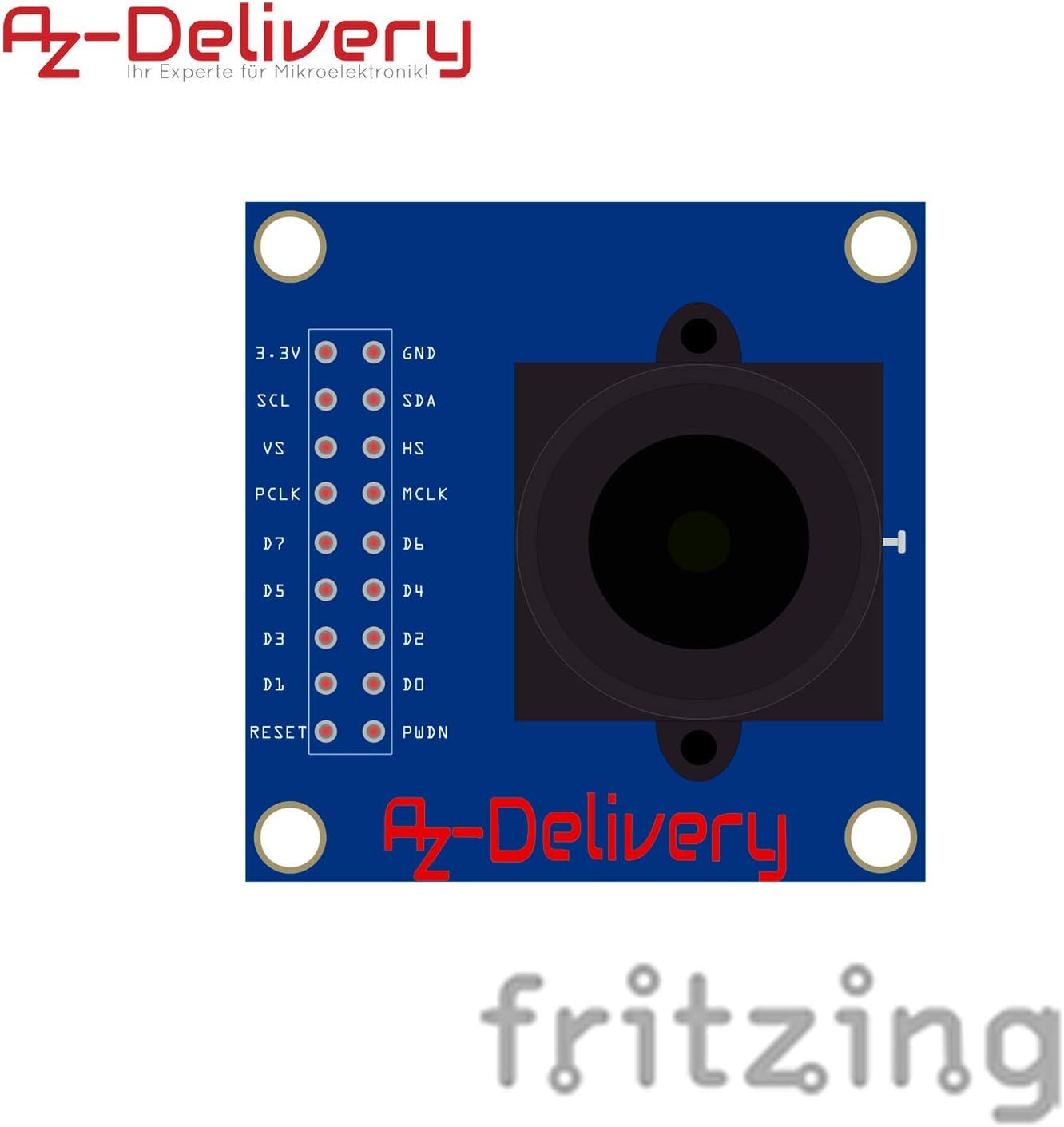 Thumbnail 5 de AZDelivery lot de 5 modules caméra OV7670 (640×480) pour Arduino, avec eBook