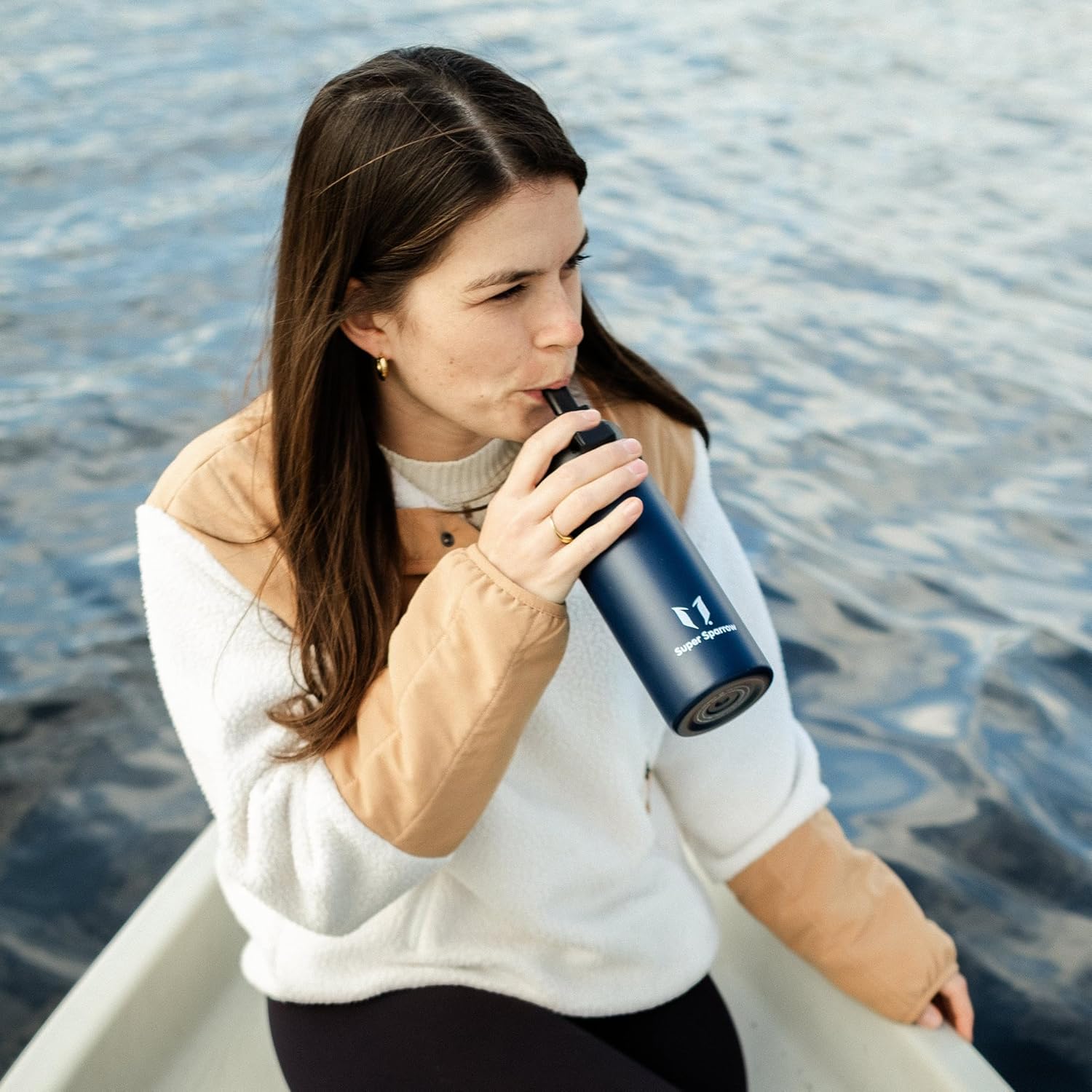 Detalle de Sparrow Trinkflasche Edelstahl 1.2L – Weithals-Design, SwivelSip, BPA-frei