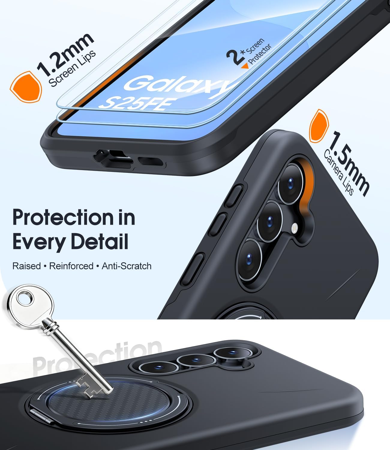 Thumbnail 3 de AOUIA S25 FE Case with 360° Kickstand