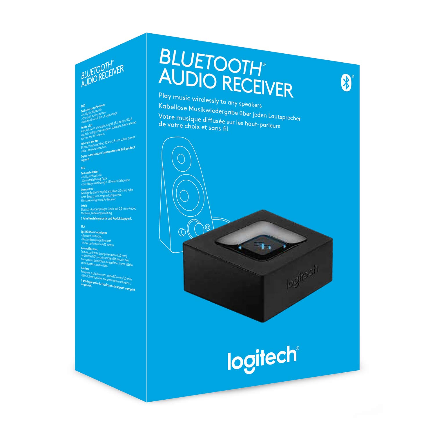 Detalle 2 de Logitech Adaptador Bluetooth Inalámbrico 🎶 para Audio Multi-dispositivo