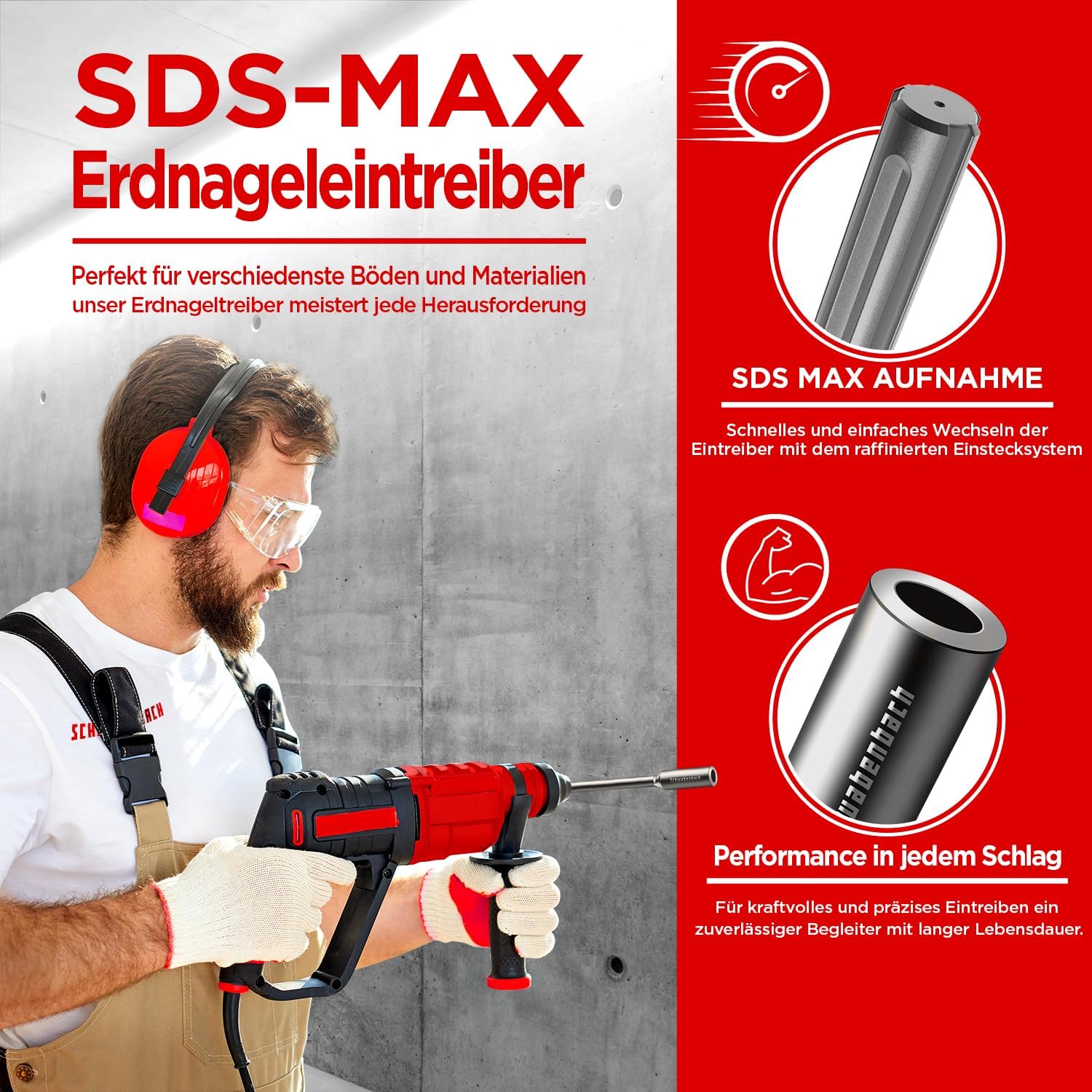 Detalle de SCHWABENBACH SDS Max 250 mm inseritore