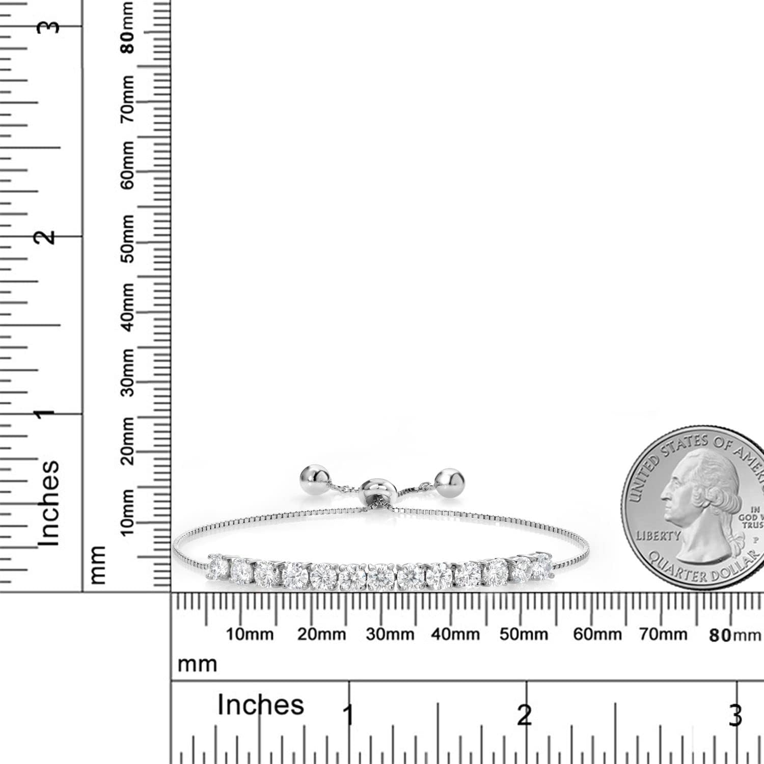 Detalle de Gem Stone King Moissanite Tennis Bracelet 4mm
