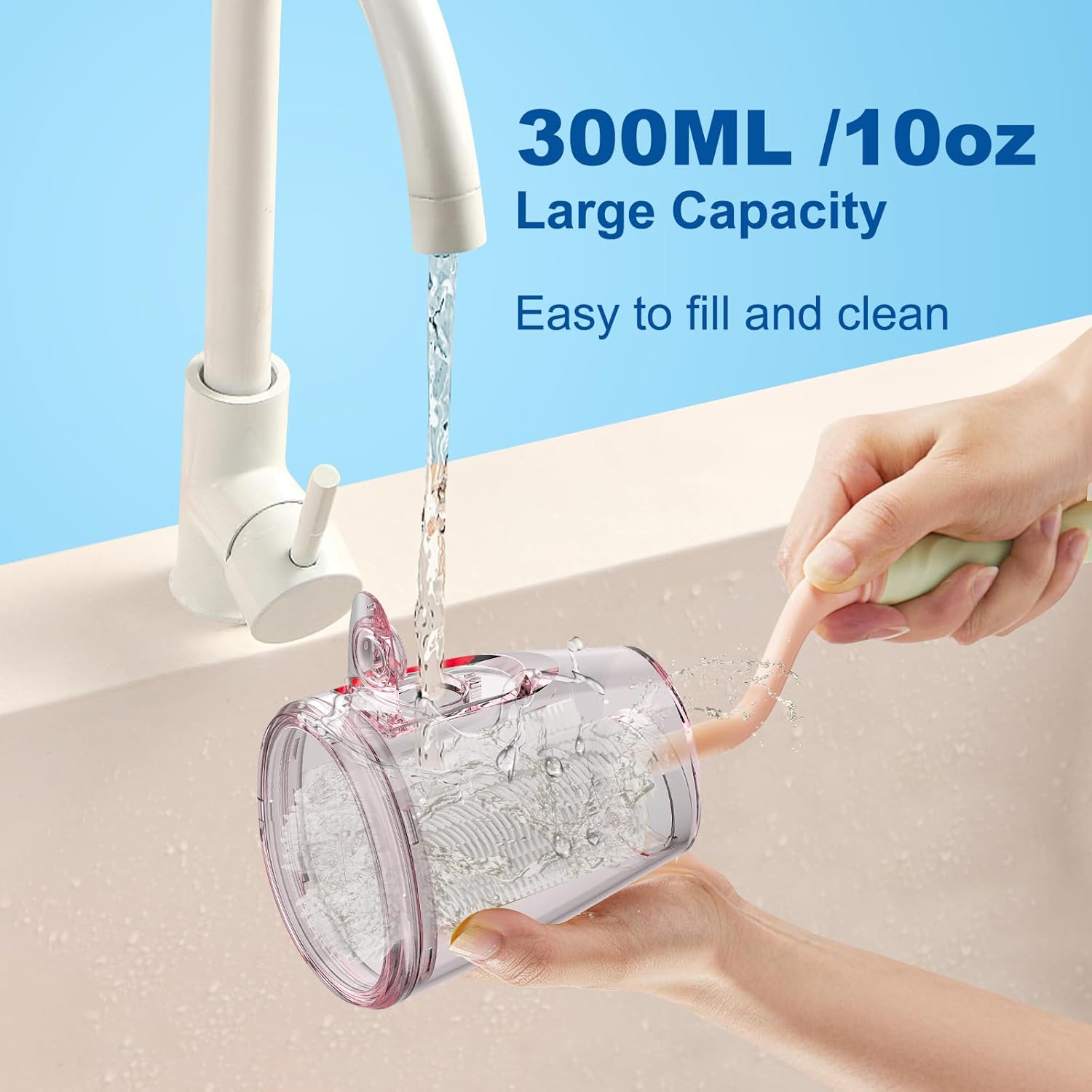 Thumbnail 2 de WellLeo Water Flosser: 300ML Cordless Oral Irrigator with 5 Modes, 5 Jet Tips, IPX7 Waterproof, 2500mAh Battery