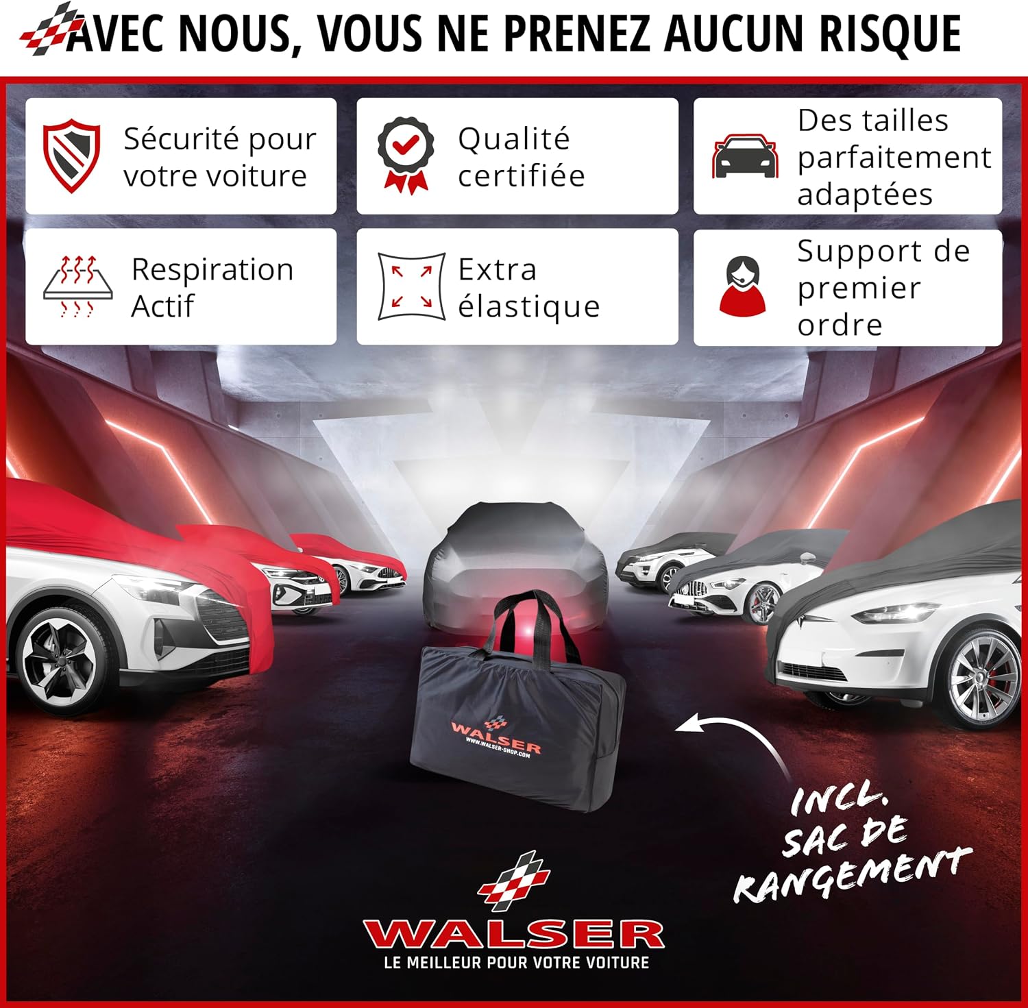 Thumbnail 6 de WALSER bâche d'intérieur pour voiture Indoor Stretch – SUV/Van noir 8