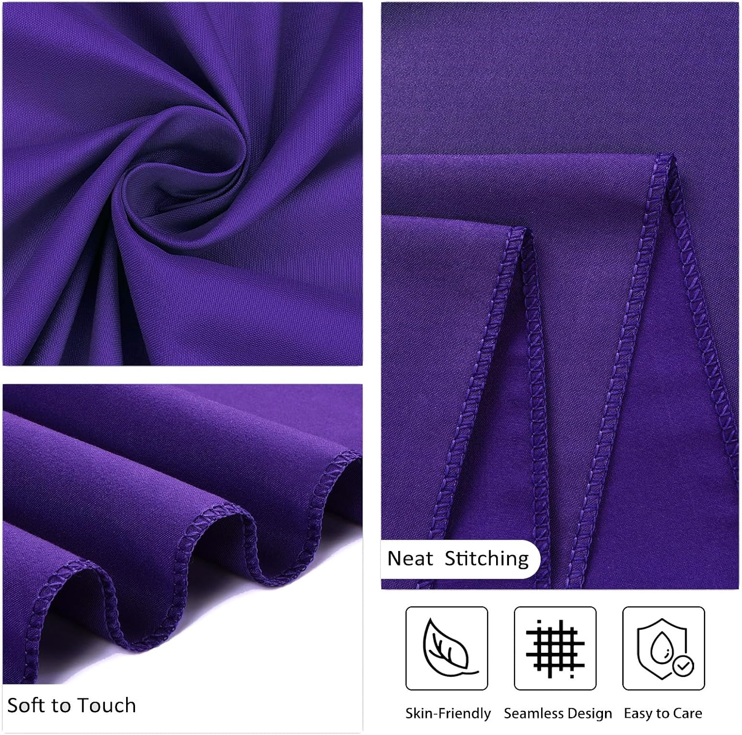 Thumbnail 4 de Heneger 8-Pack Purple 90-Inch Round Tablecloth (Wrinkle-Resistant Polyester)