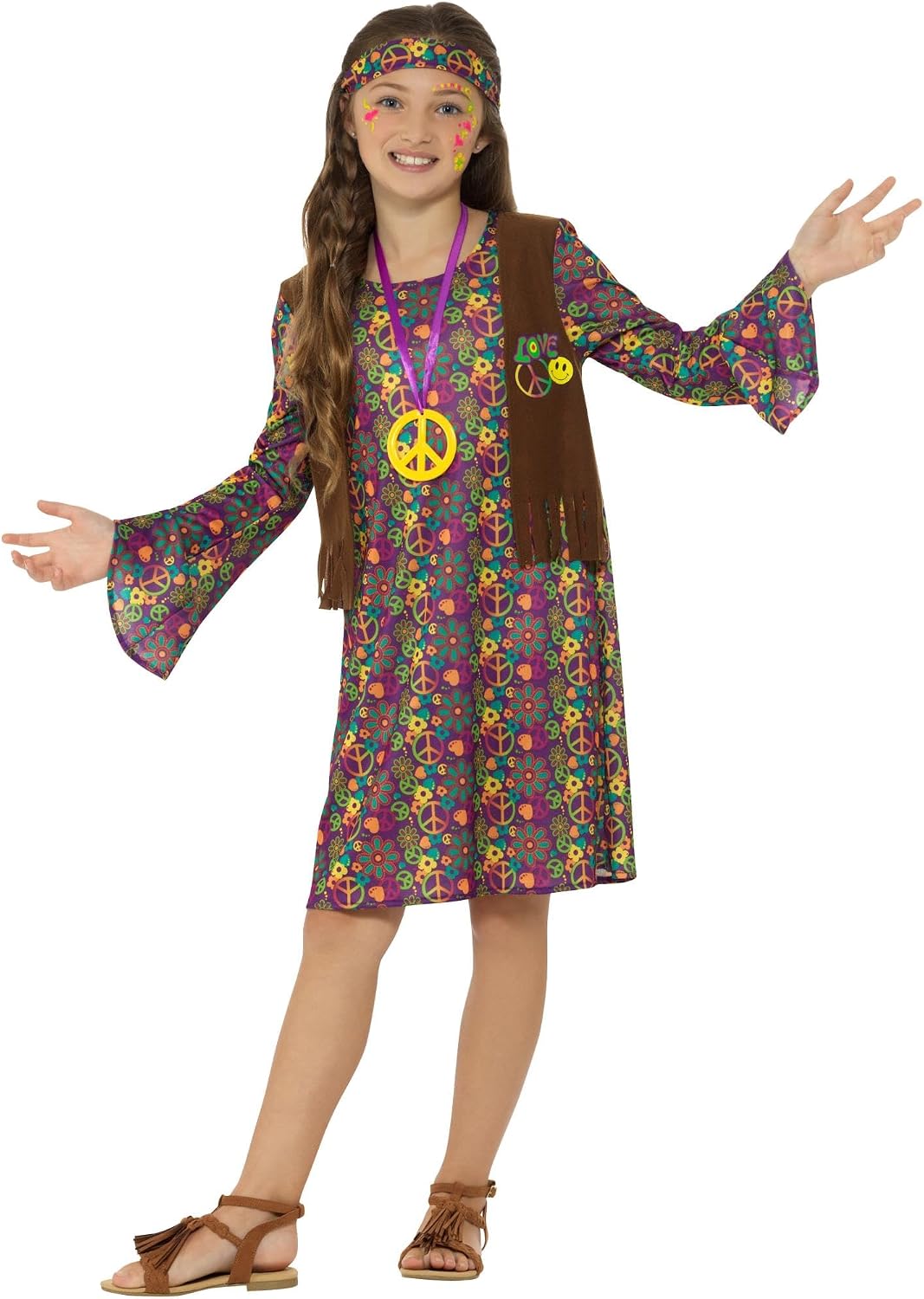 Thumbnail 4 de Smiffys Hippie Girl Costume 4-6 anni